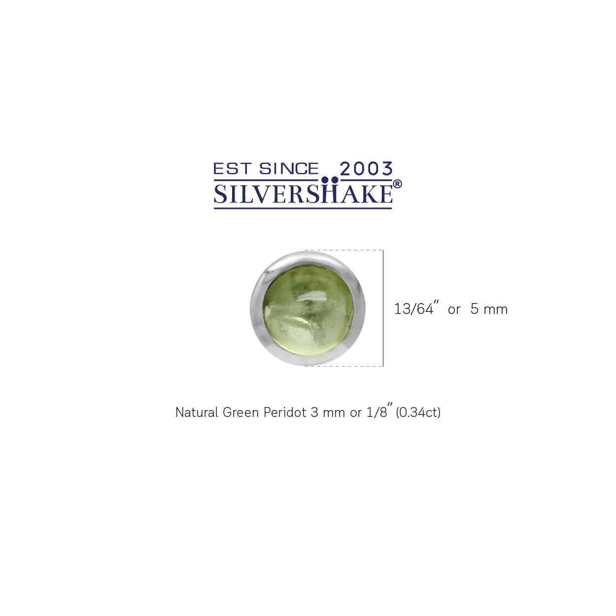 3MM Extra Petite Cabochon Peridot White Gold Plated 925 Sterling Silver Stud Earrings - Silvershake-store
