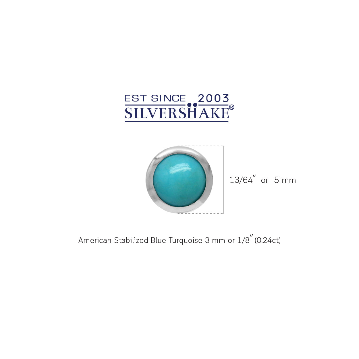 3mm Extra Petite Genuine Arizona American Turquoise White Gold Plated 925 Sterling Silver Stud Earrings Jewelry for Women and Second and Third Hole or Helix Piercing - Silvershake-store