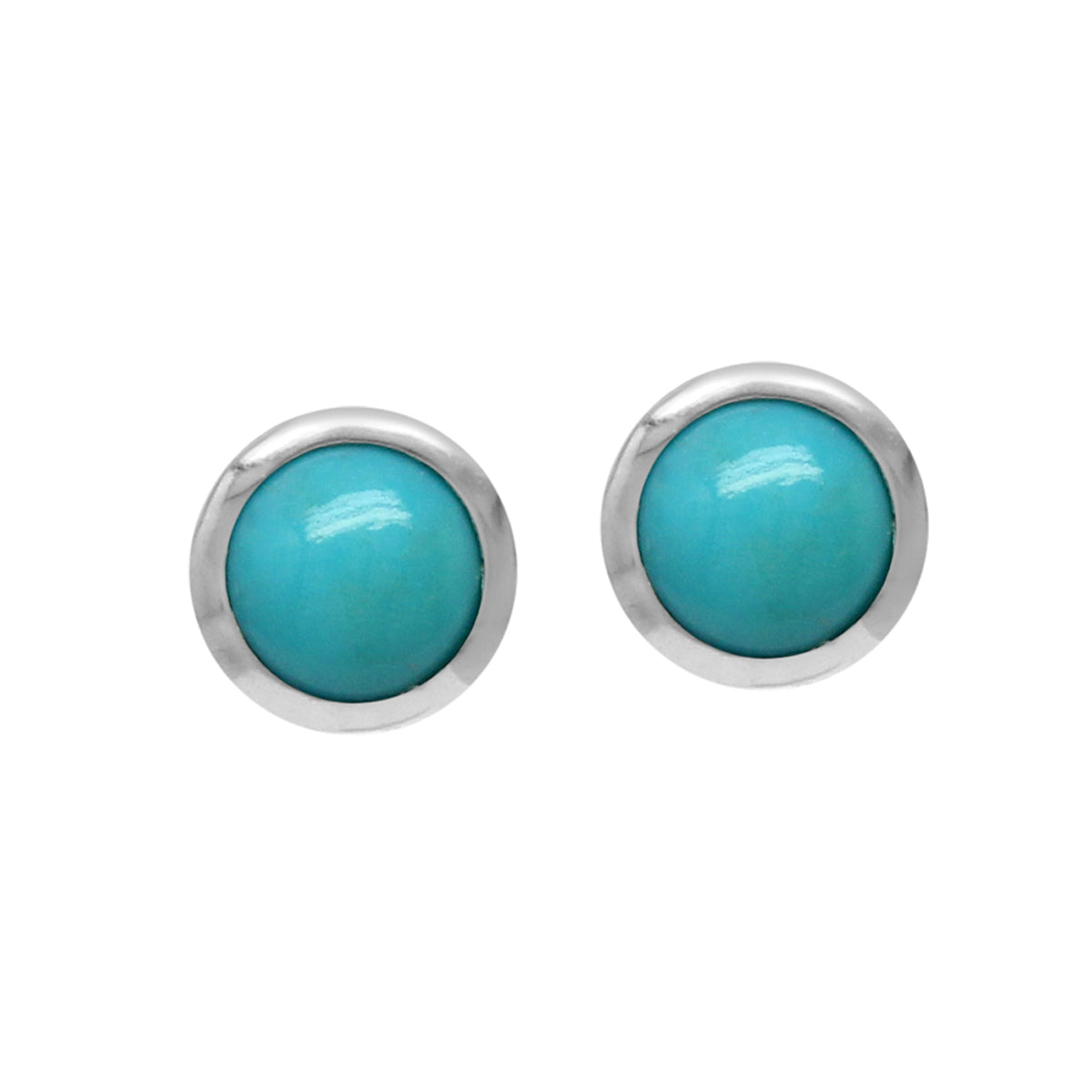 3mm Extra Petite Genuine Arizona American Turquoise White Gold Plated 925 Sterling Silver Stud Earrings Jewelry for Women and Second and Third Hole or Helix Piercing - Silvershake-store