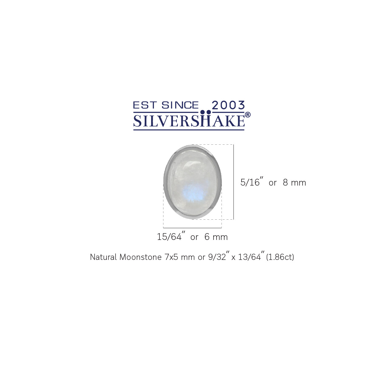 7X5mm Oval Shape Natural Moonstone White Gold Plated 925 Sterling Silver Stud Post Earrings - Silvershake-store