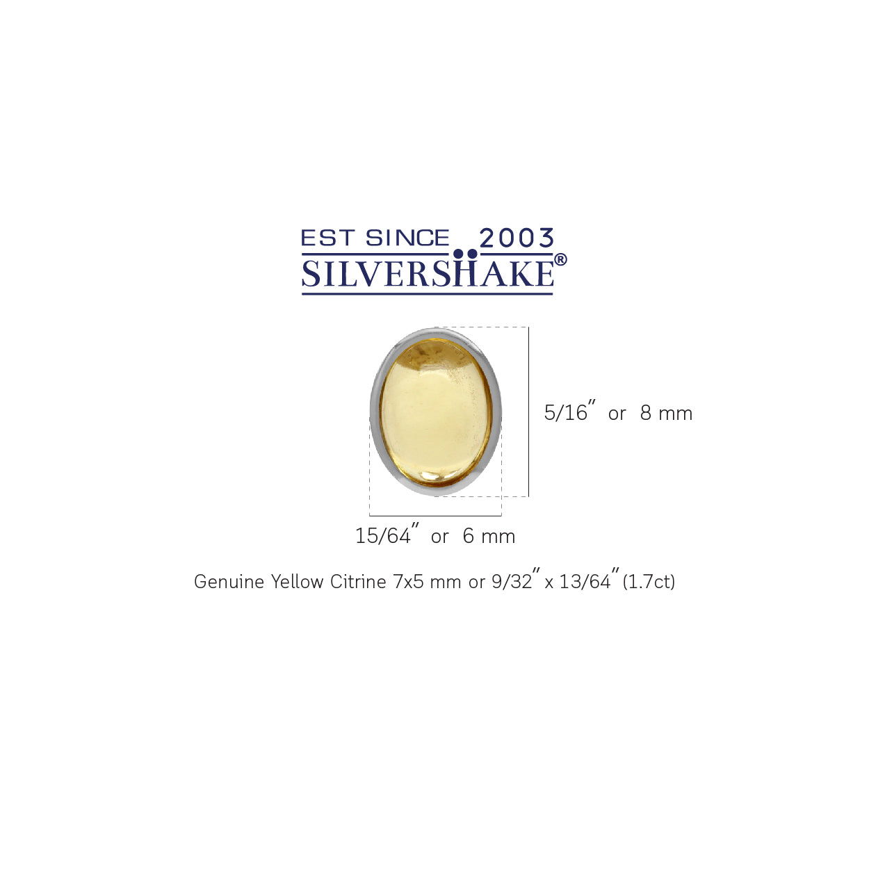 7X5mm Oval Shape Cabochon Citrine White Gold Plated 925 Sterling Silver Stud Post Earrings - Silvershake-store