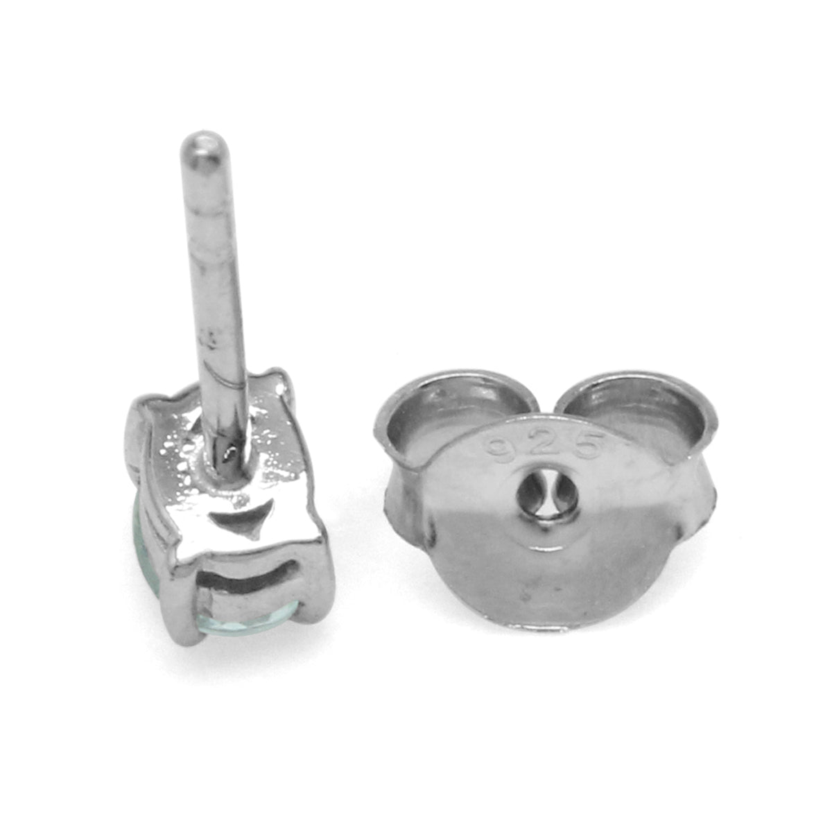 4x3MM Extra Petite Genuine Oval Shape Blue Aquamarine 925 Sterling Silver Stud Earrings silvershake