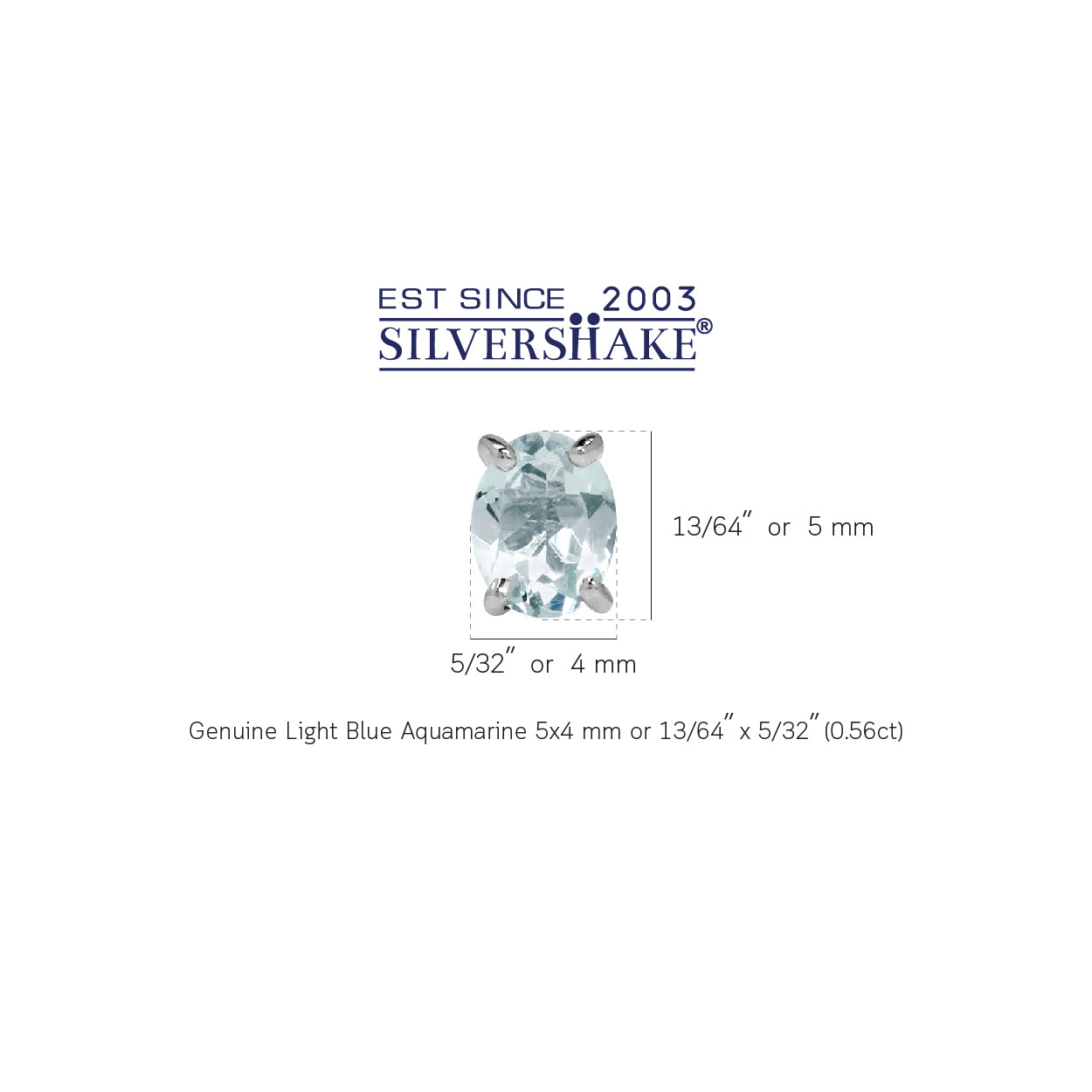 5X4mm Petite Genuine Oval Shape Light Blue Aquamarine 925 Sterling Silver Stud Earrings silvershake
