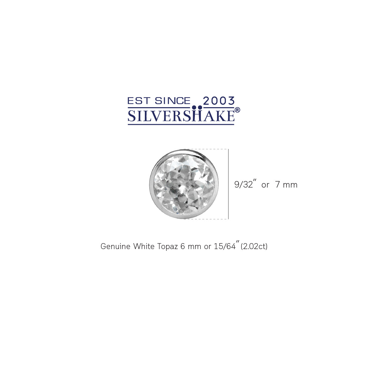 2.02 CTW 6MM Genuine Round Shape White Topaz 925 Sterling Silver Stud Earrings April Gemstone Birthstone - Silvershake-store