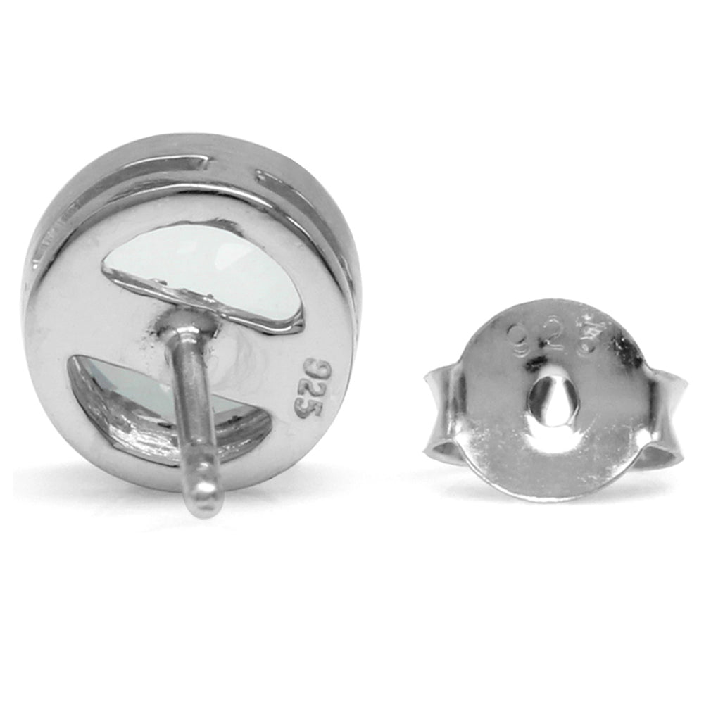 2.02 CTW 6MM Genuine Round Shape White Topaz 925 Sterling Silver Stud Earrings April Gemstone Birthstone - Silvershake-store
