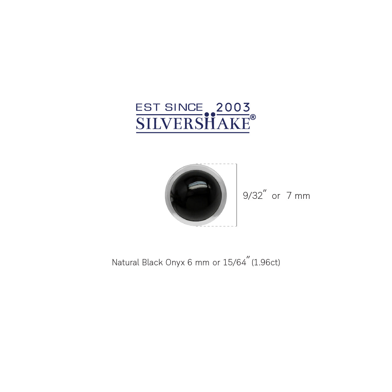 6mm Genuine Round Shape Black Onyx White Gold Plated 925 Sterling Silver Stud Post Earrings - Silvershake-store