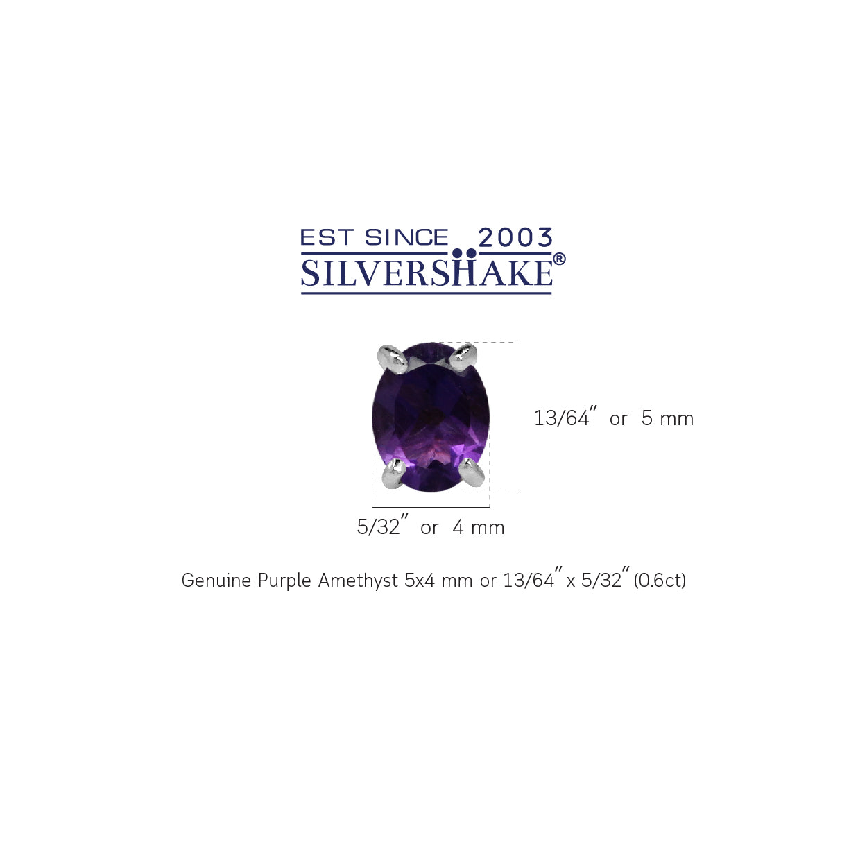 5X4mm Petite Natural Oval Shape Amethyst White Gold Plated 925 Sterling Silver Stud Earrings silvershake
