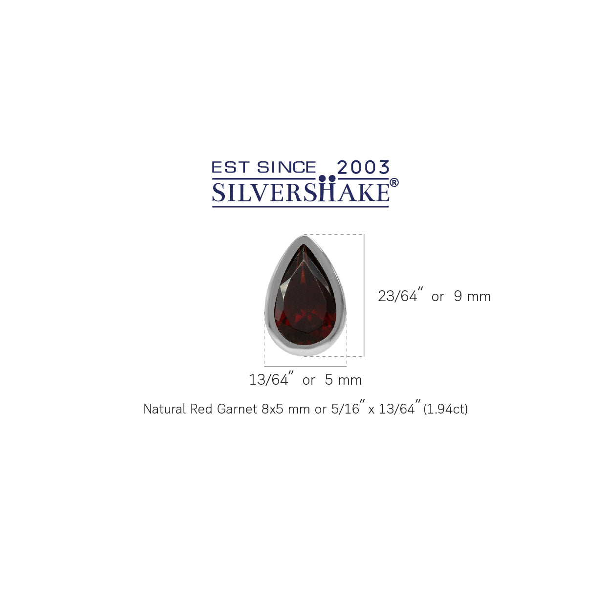 1.94ct. 8X5mm Natural Pear Shape Garnet White Gold Plated 925 Sterling Silver Stud Earrings - Silvershake-store