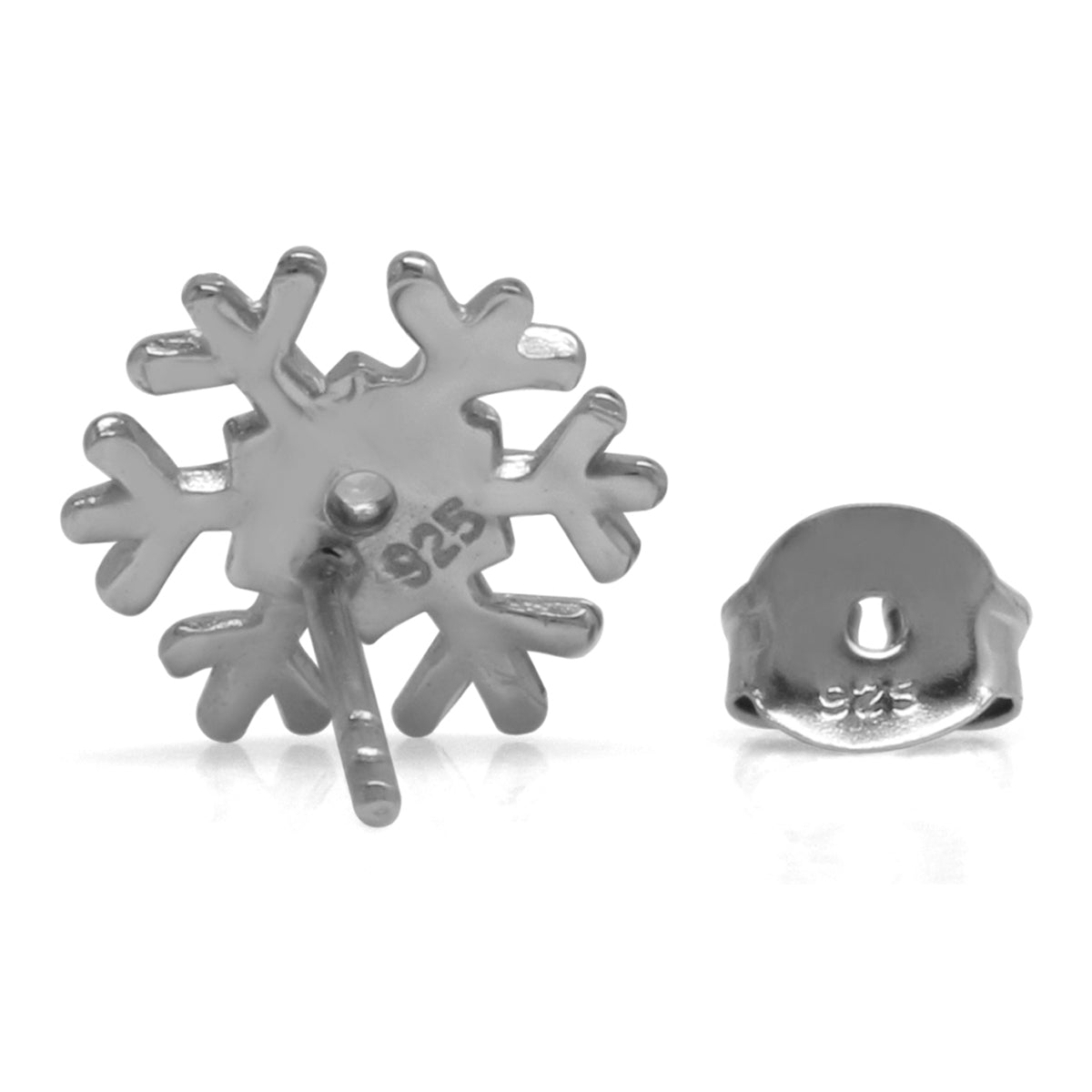 2.5MM Extra Petite Genuine Round Shape African Amethyst 925 Sterling Silver Snowflake Stud Earrings