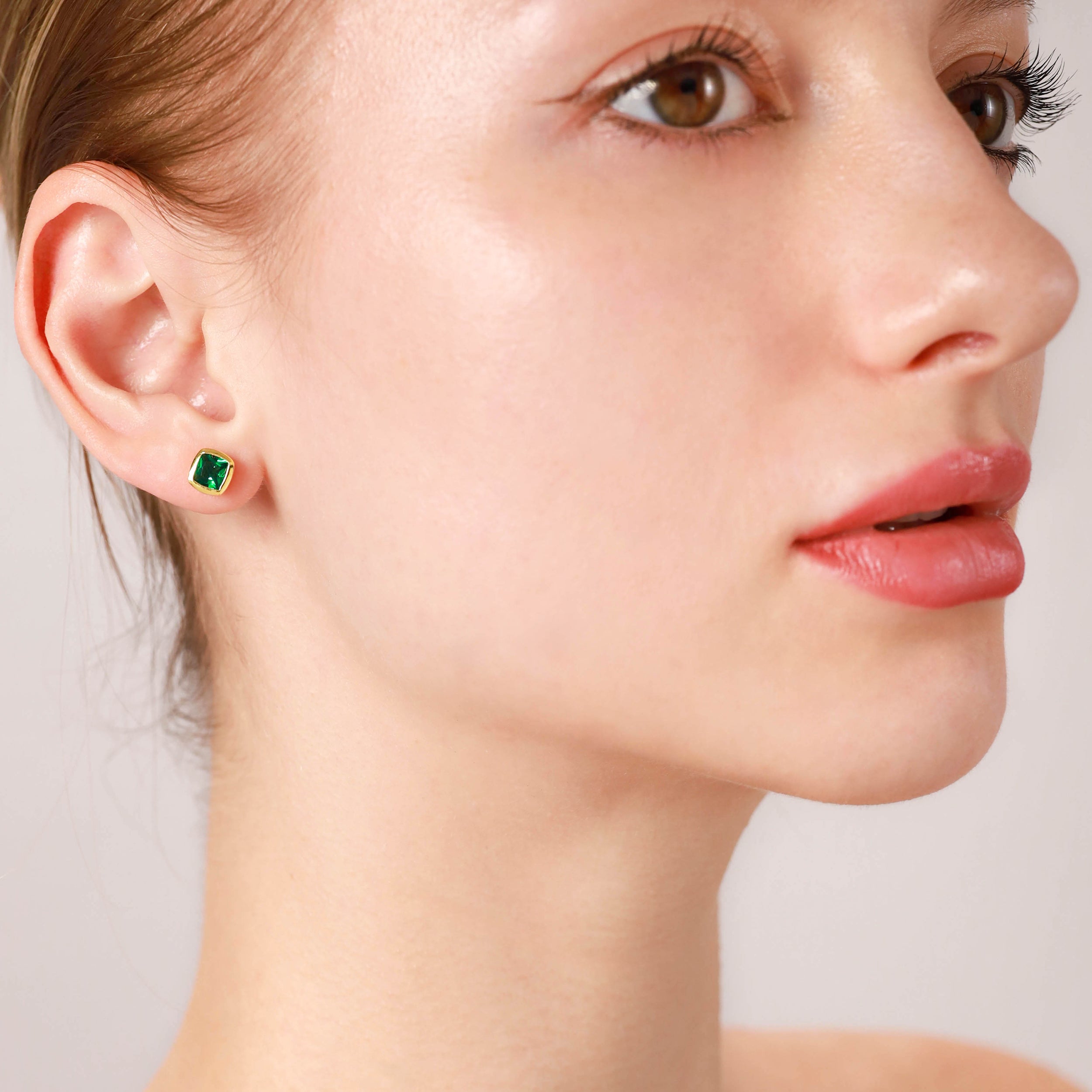 Natural 1.3 ctw 5MM Cushion Shape Garnet 925 Sterling Silver Stud Earrings - Silvershake-store