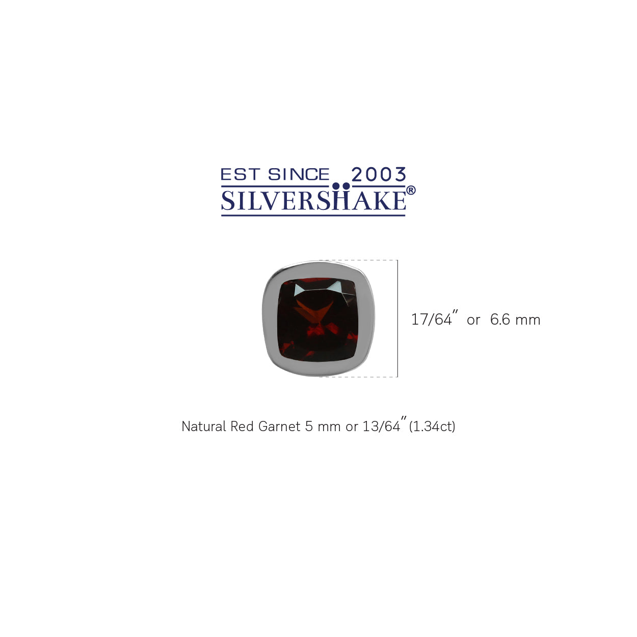 Natural 1.3 ctw 5MM Cushion Shape Garnet 925 Sterling Silver Stud Earrings - Silvershake-store