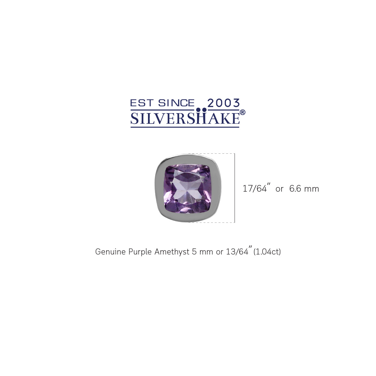 Genuine 1 ctw 5 mm Cushion Shape Amethyst 925 Sterling Silver Stud Earrings - Silvershake-store