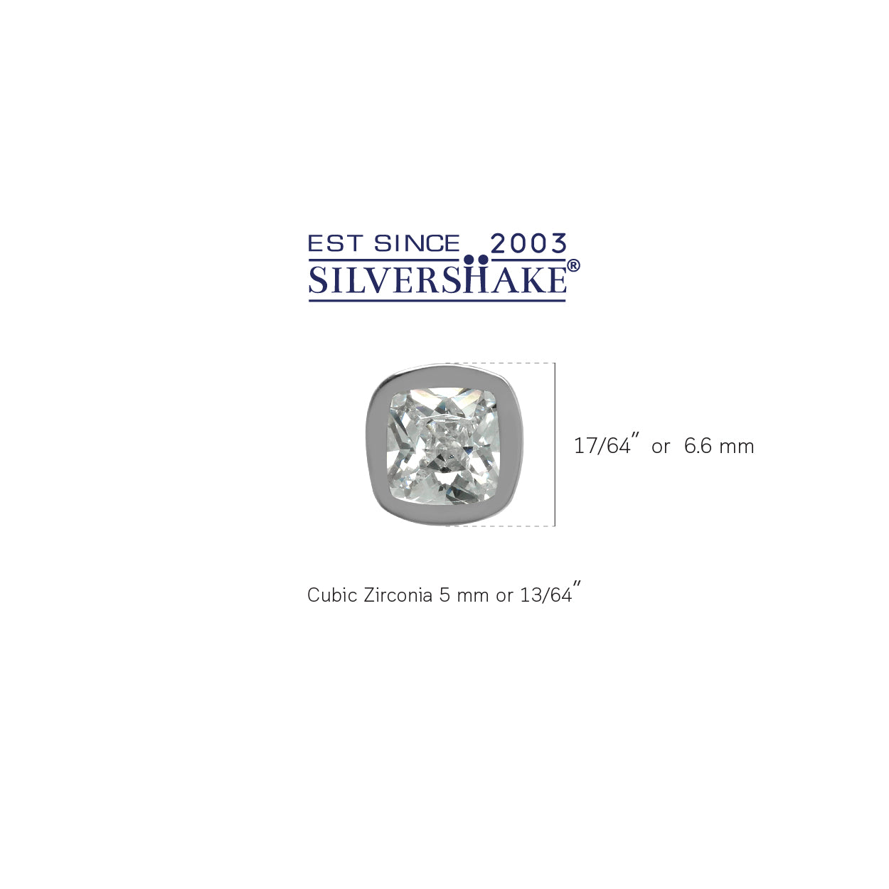 5 mm Cushion Shape White CZ 925 Sterling Silver Stud Earrings - Silvershake-store