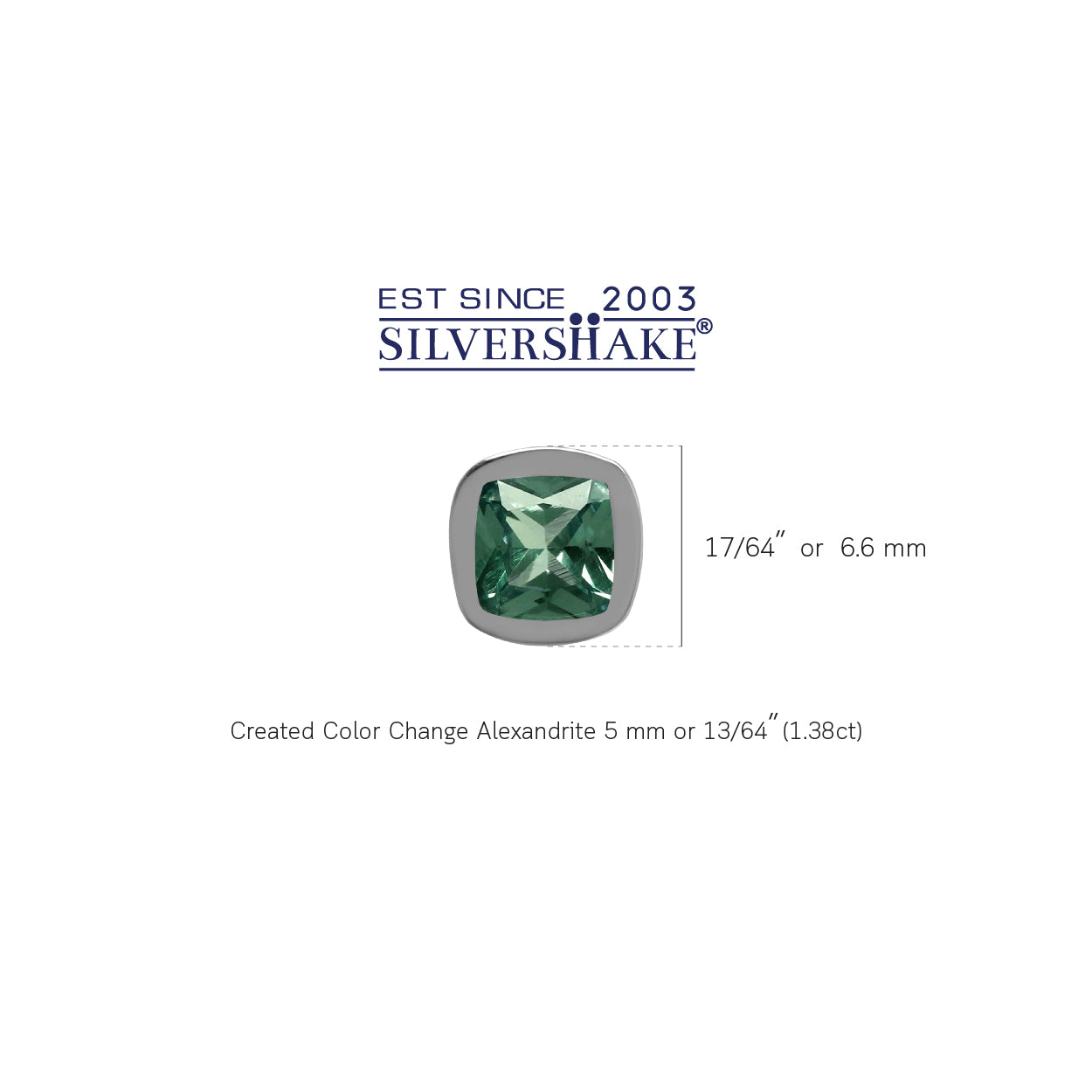 Created 5MM Cushion Shape Color Change Alexandrite 925 Sterling Silver Stud Earrings - Silvershake-store