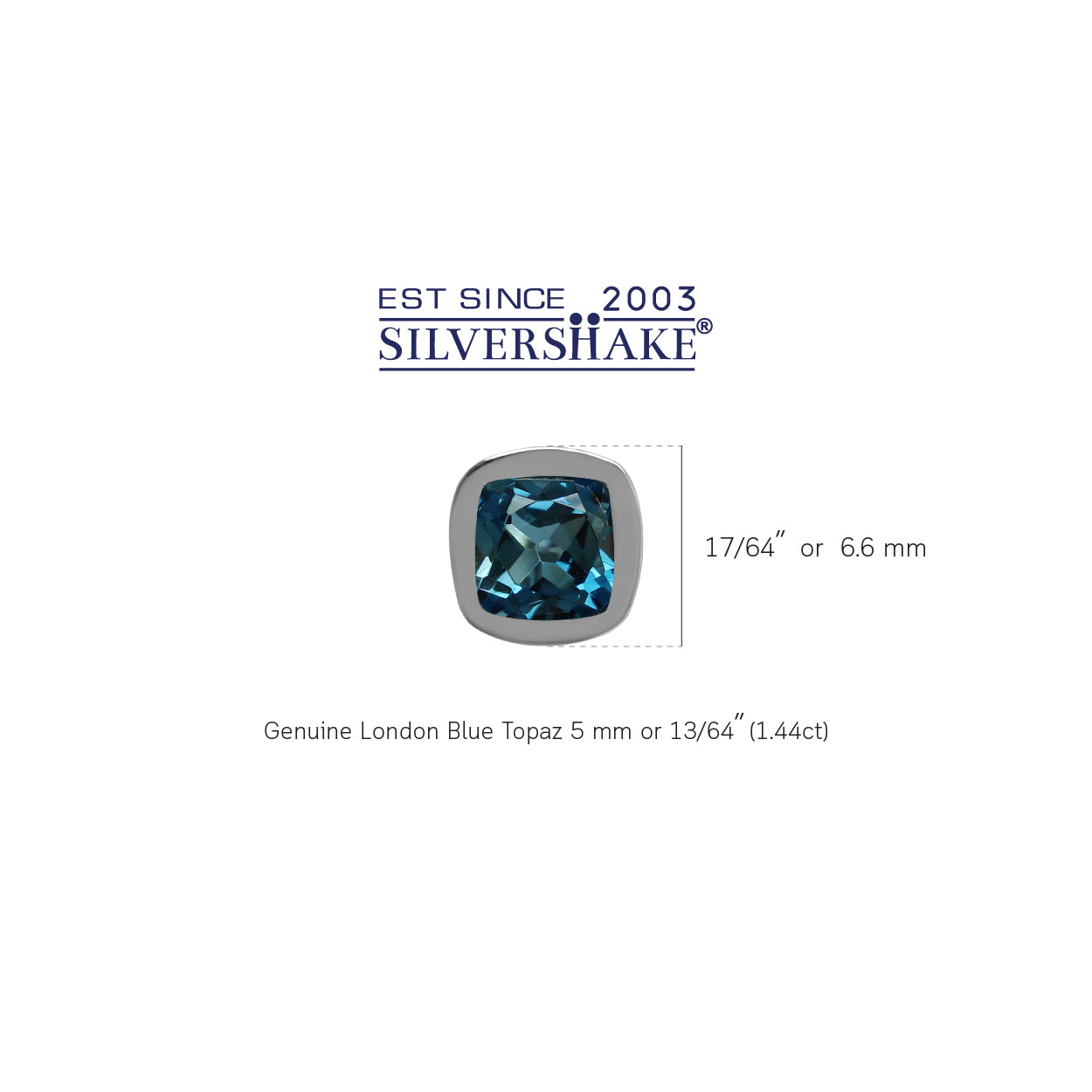Genuine 1.4 ctw 5 mm Cushion Shape London Blue Topaz 925 Sterling Silver Stud Earrings - Silvershake-store