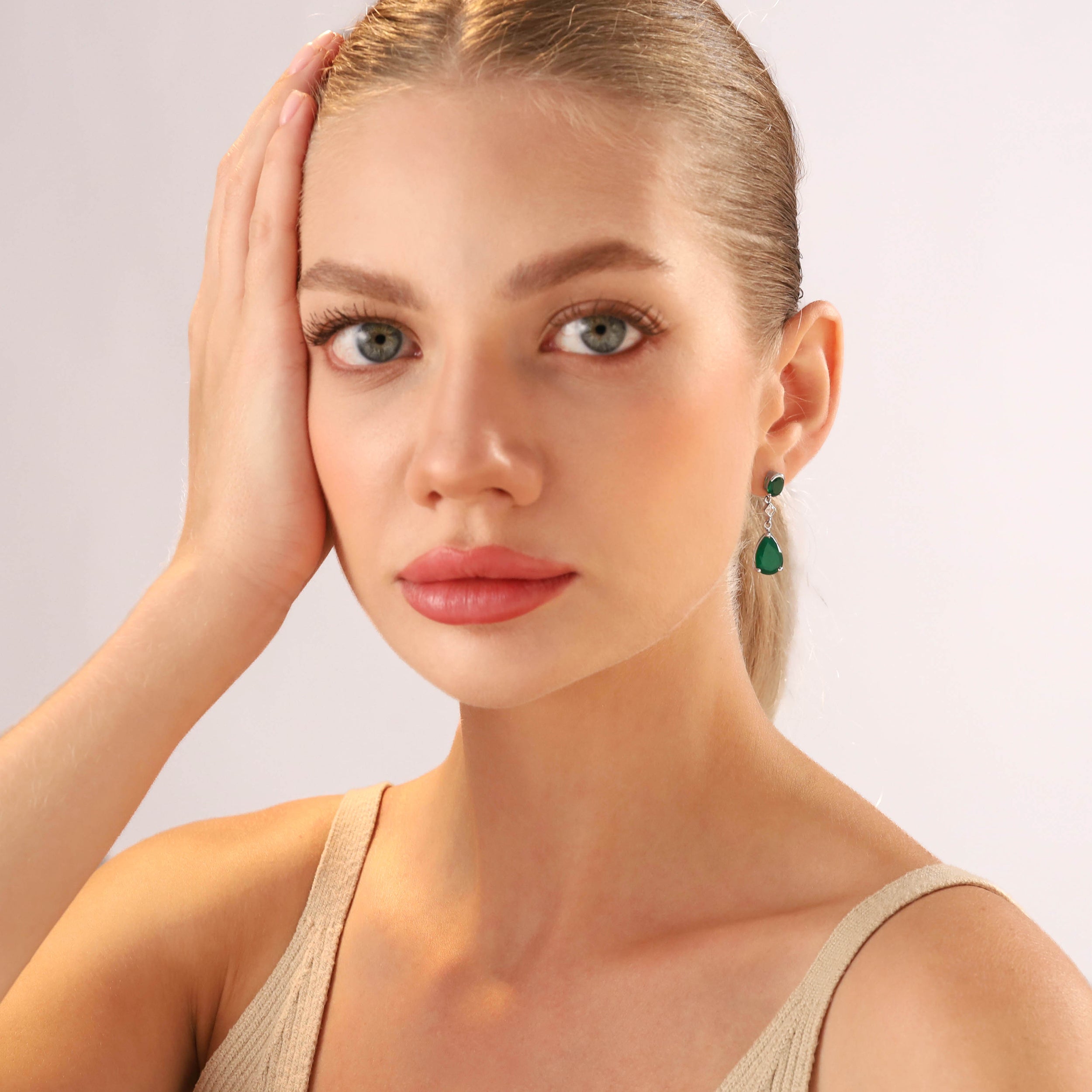 6.2 Ctw Pear Shape Nano Green Emerald 925 Sterling Silver Drop Dangle Stud Post Earrings - Silvershake-store