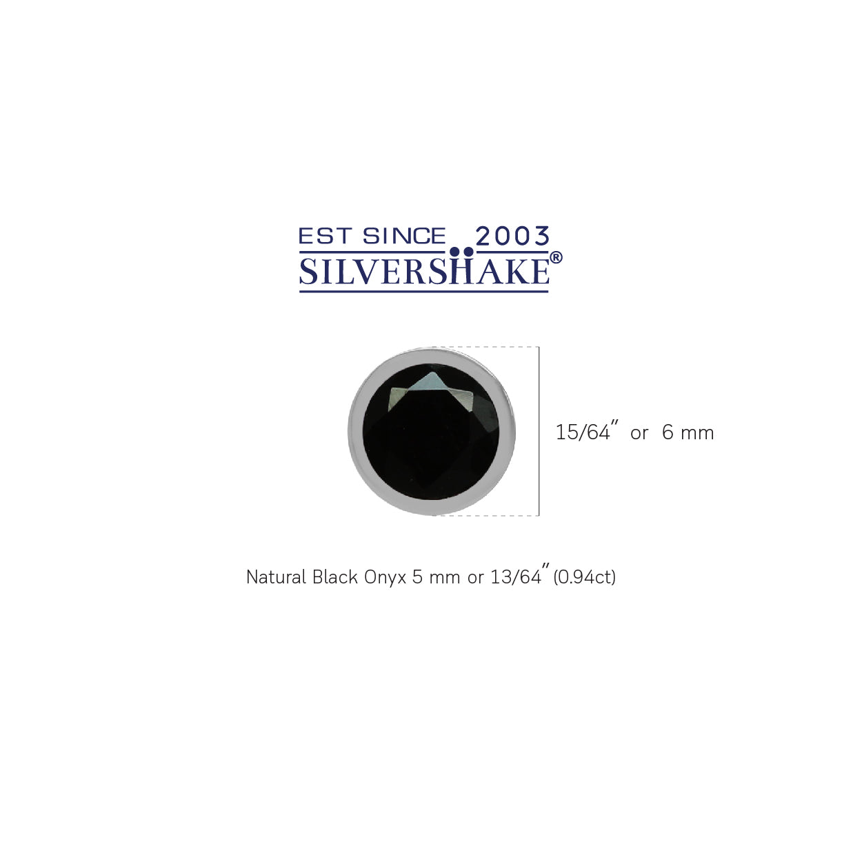 Petite 5 mm Round Natural Black Onyx 925 Sterling Silver Bezel Set Stud Earrings - Silvershake-store