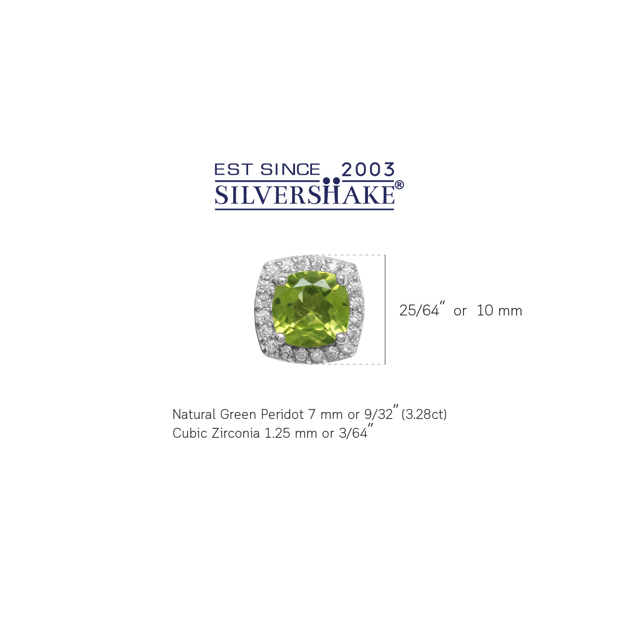 3.2 Ct 7MM Cushion Cut Natural Peridot 925 Sterling Silver Halo Stud Earrings - Silvershake-store