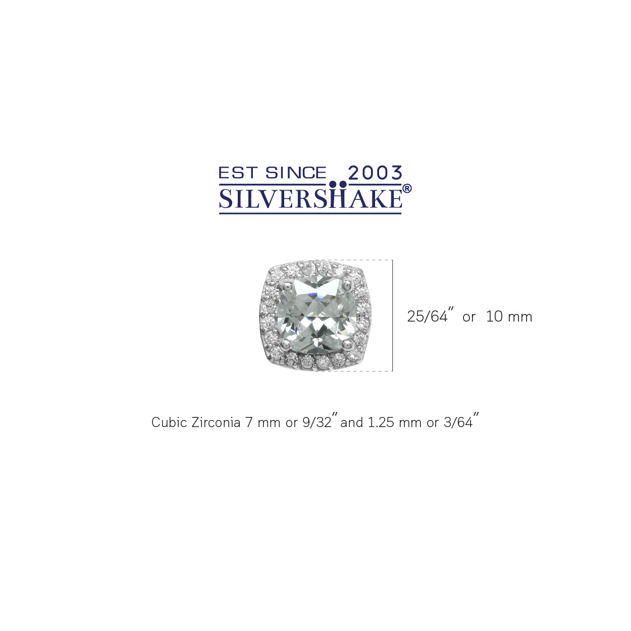 5 Ct 7MM Cushion Cut White Cubic Zirconia CZ 925 Sterling Silver Halo Stud Earrings - Silvershake-store
