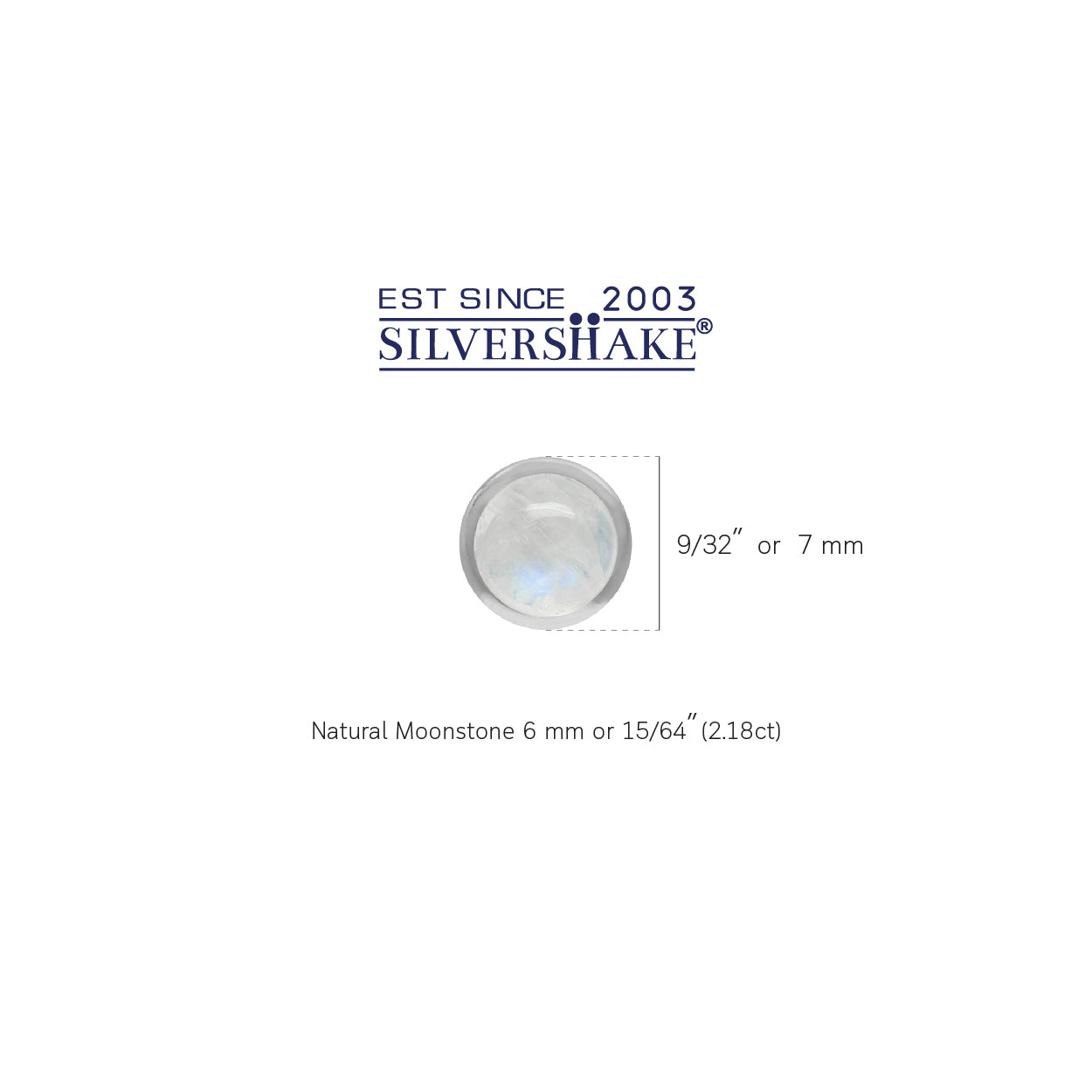 6 mm Natural Round Shape Rainbow Moonstone 925 Sterling Silver Stud Earrings - Silvershake-store