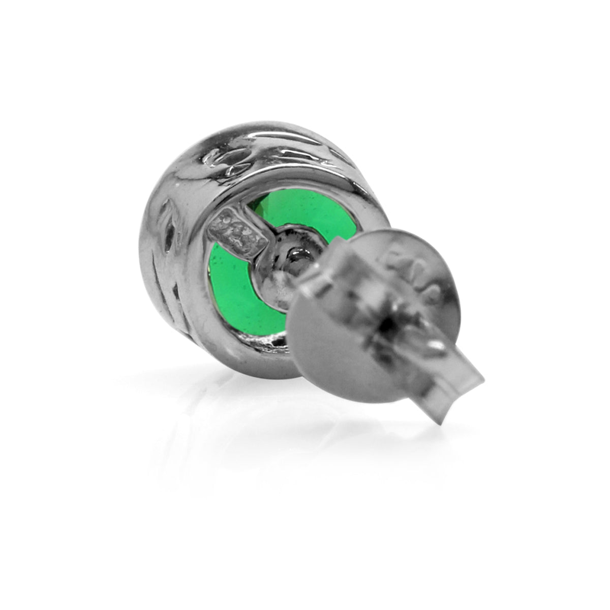 5MM Petite Created Nano Green Emerald 925 Sterling Silver Filigree Stud Earrings May Birthstone - Silvershake-store