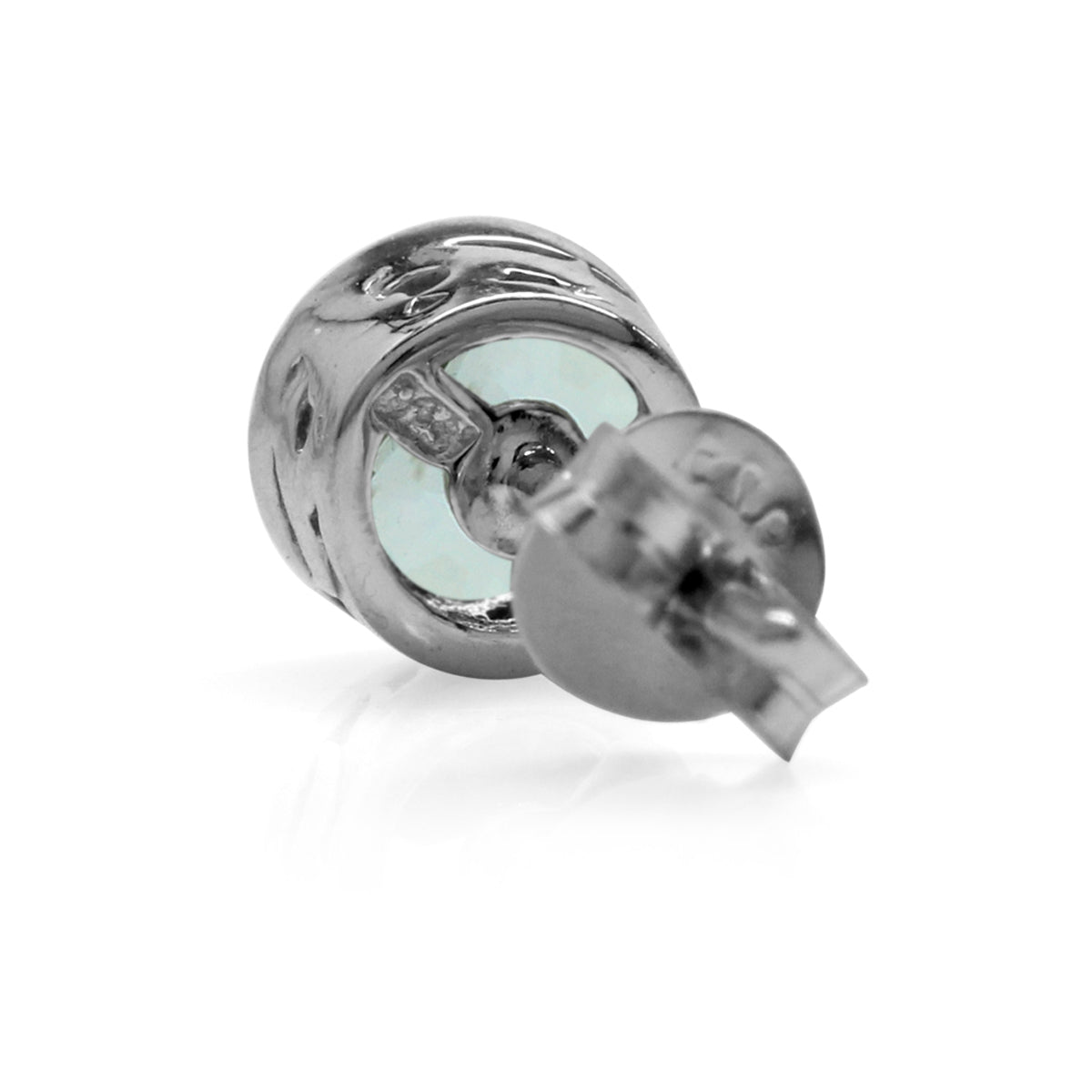 5MM Petite Genuine Light Blue Aquamarine 925 Sterling Silver Filigree Stud Earrings March Birthstone - Silvershake-store