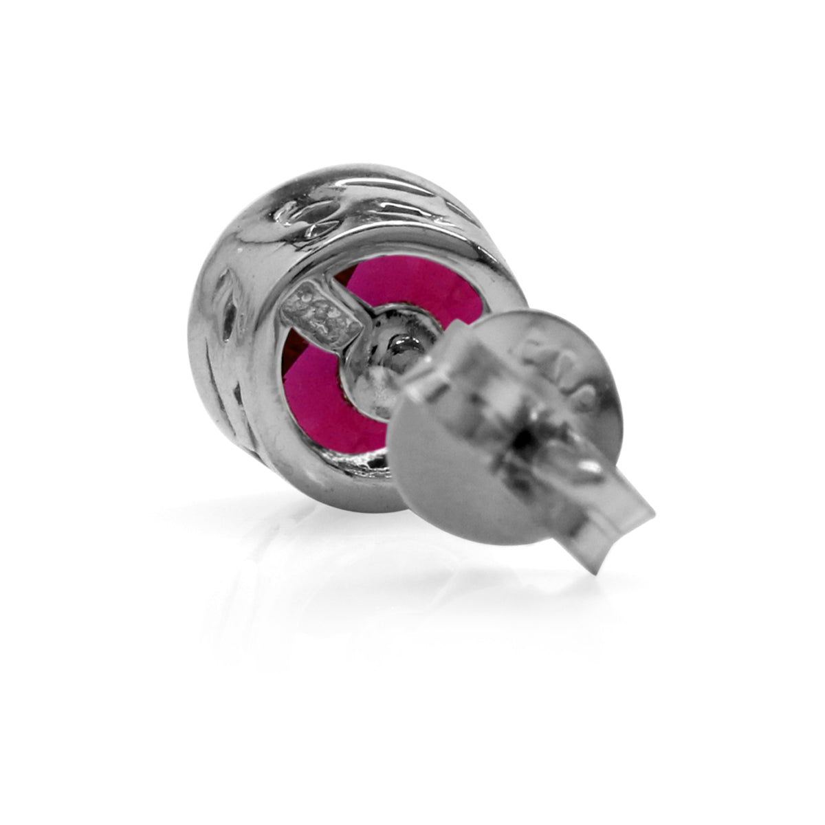 5MM Petite Simulated Red Ruby 925 Sterling Silver Filigree Stud Earrings July Birthstone - Silvershake-store