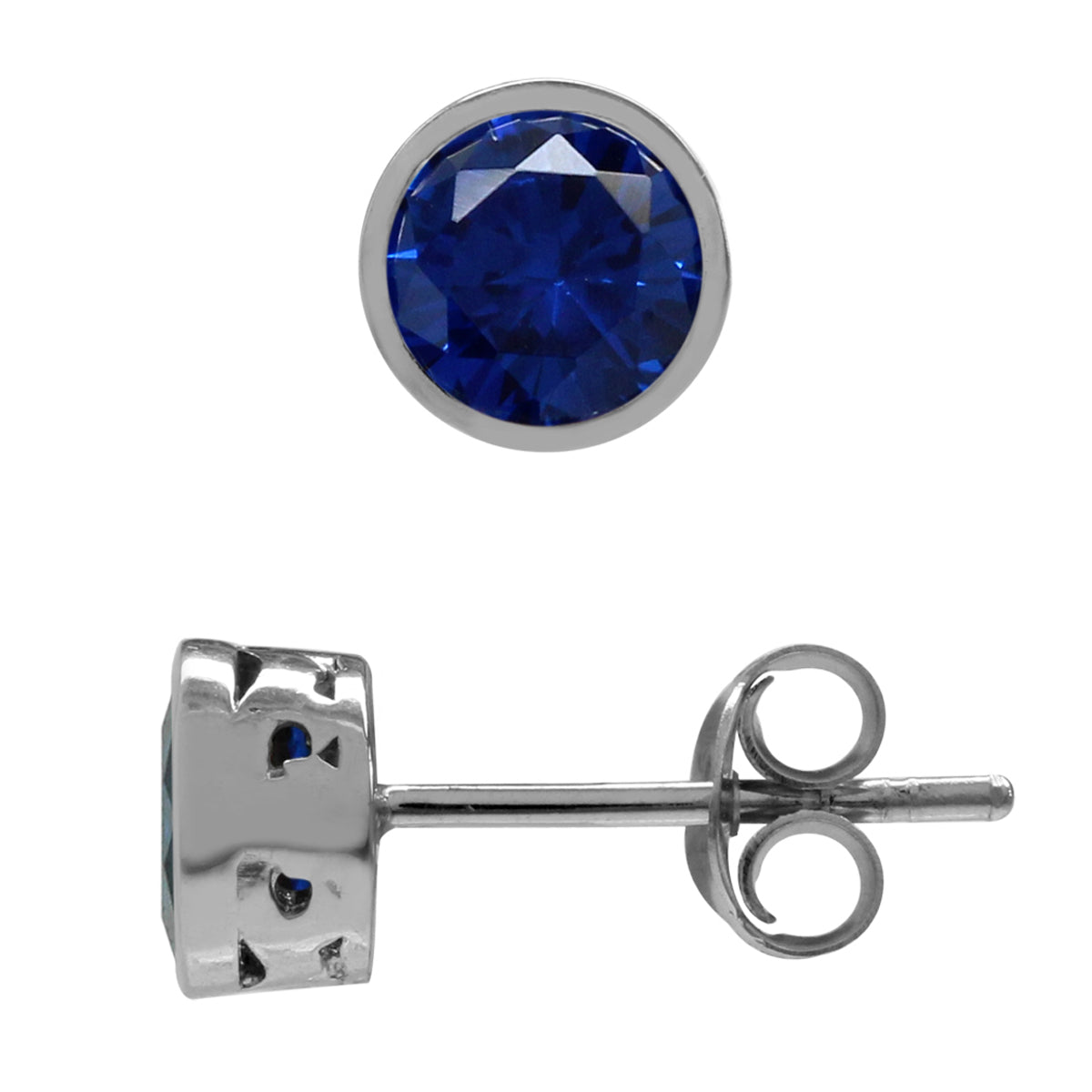 5MM Petite Created Blue Sapphire 925 Sterling Silver Filigree Stud Earrings September Birthstone - Silvershake-store
