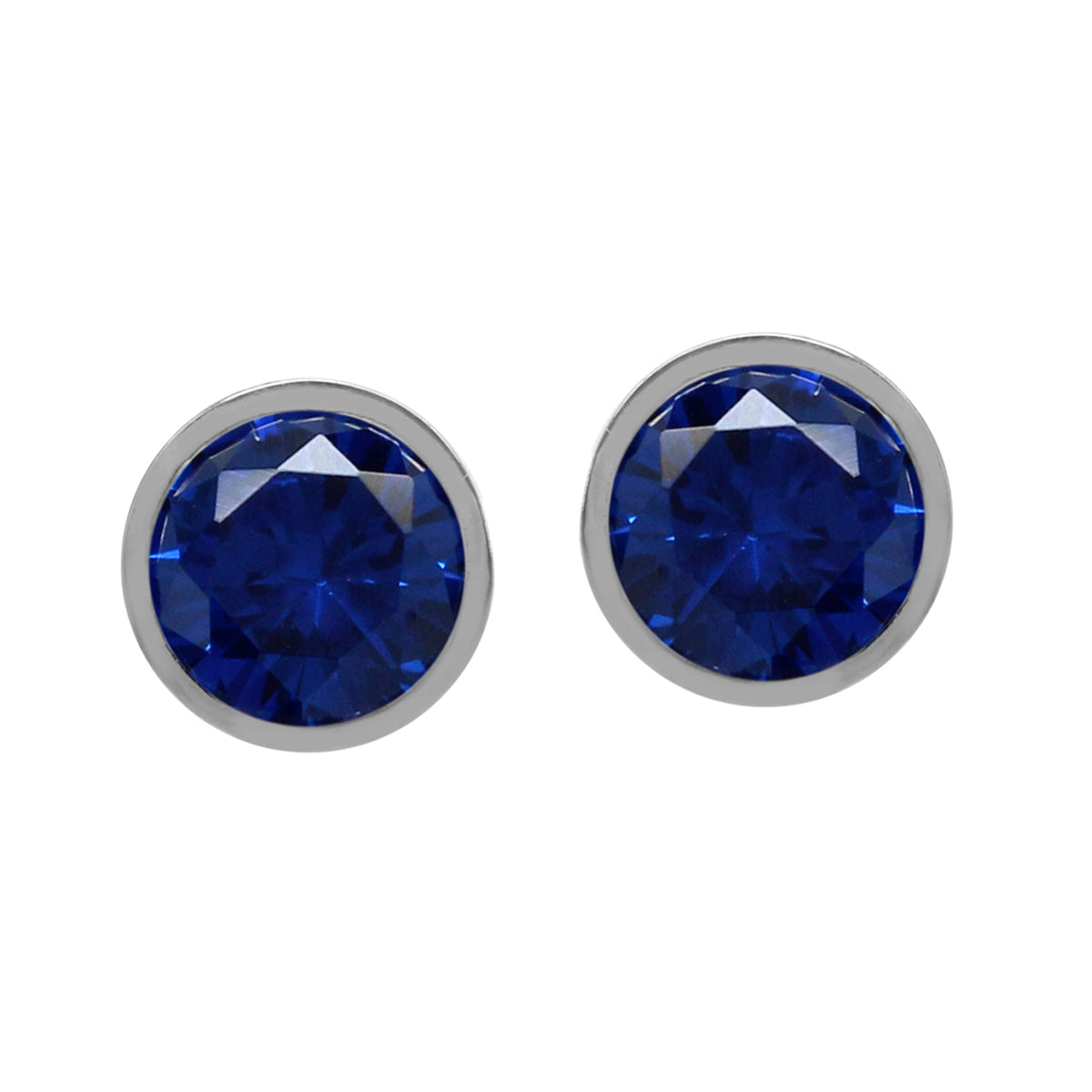 5MM Petite Created Blue Sapphire 925 Sterling Silver Filigree Stud Earrings September Birthstone - Silvershake-store