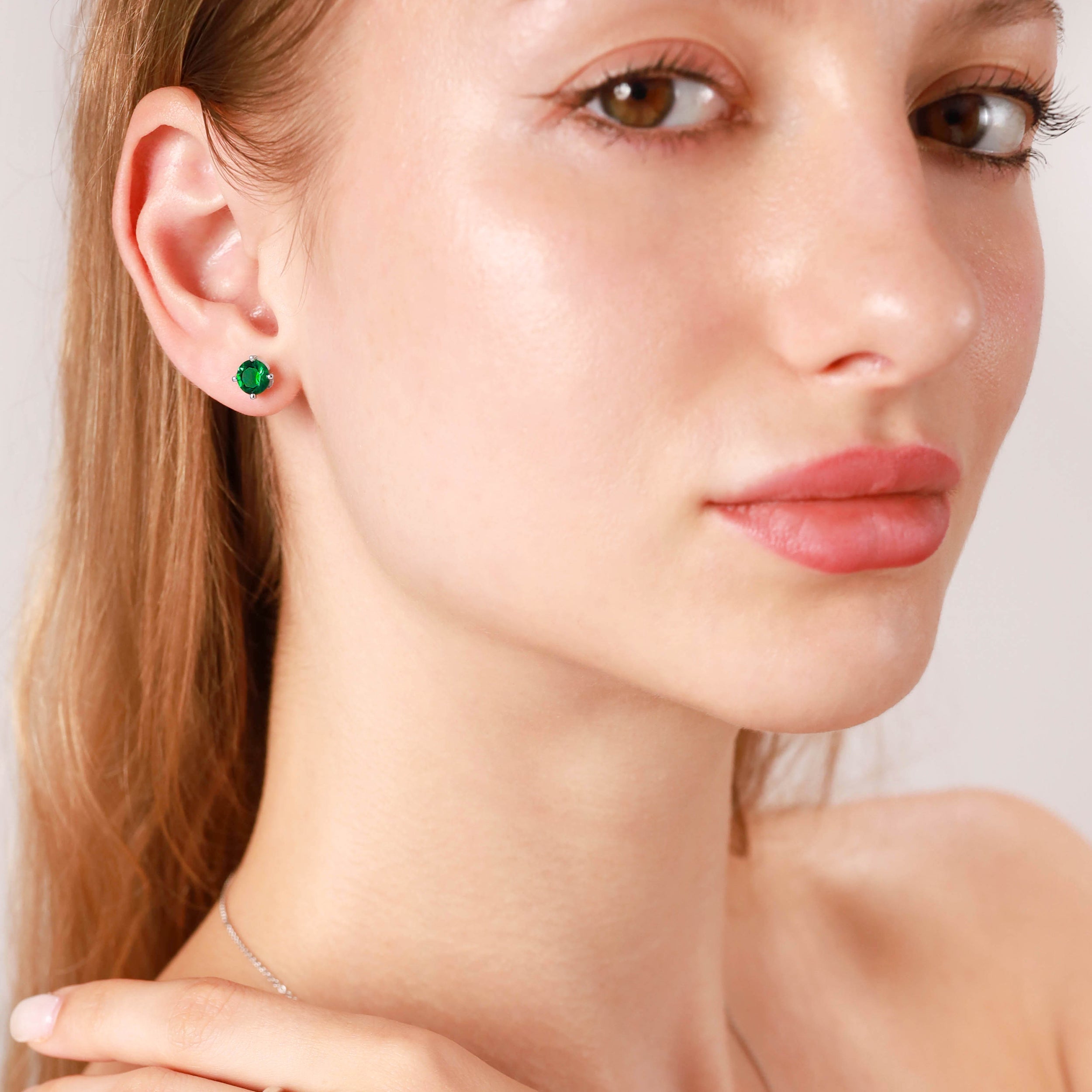 2 Ct 6MM Genuine London Blue Topaz Gemstone 925 Sterling Silver Stud Earrings - Silvershake-store
