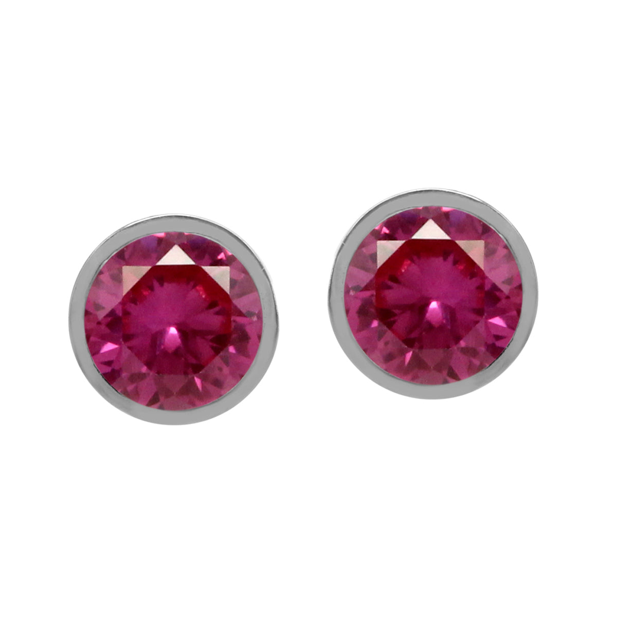 5mm Petite Created Pink Tourmaline 925 Sterling Silver Filigree Stud Earrings Jewelry for Women - Silvershake-store