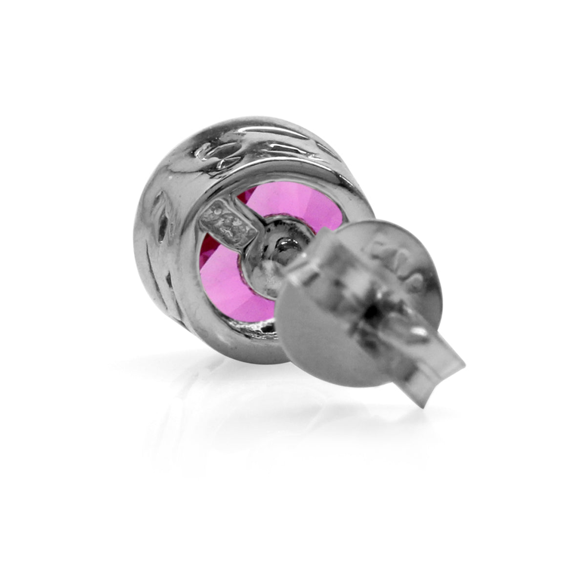 5mm Petite Created Pink Tourmaline 925 Sterling Silver Filigree Stud Earrings Jewelry for Women - Silvershake-store