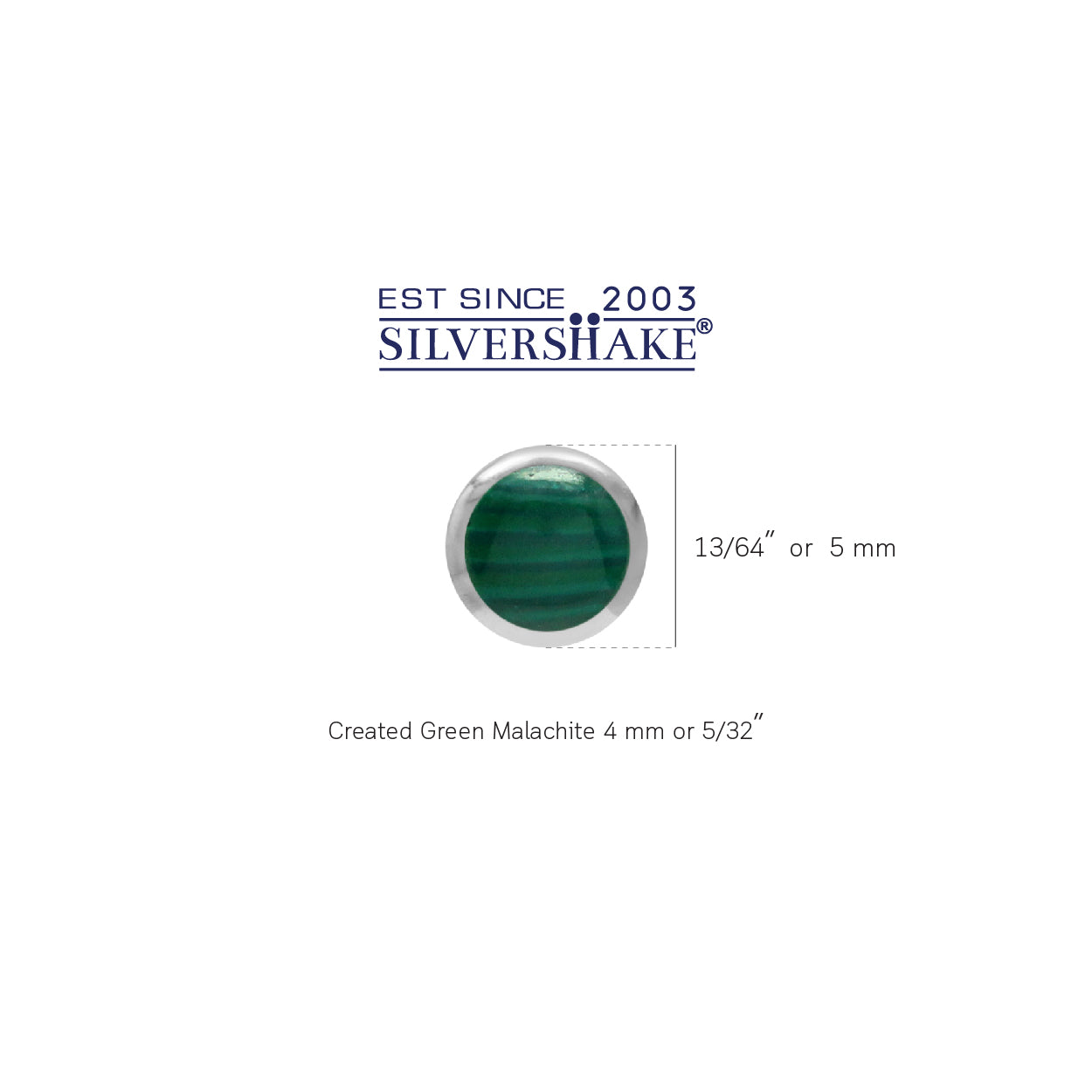 Petite 4mm Created Green Malachite Inlay 925 Sterling Silver Stud Earrings Womens Jewelry Best for Second and Third Hole - Silvershake-store