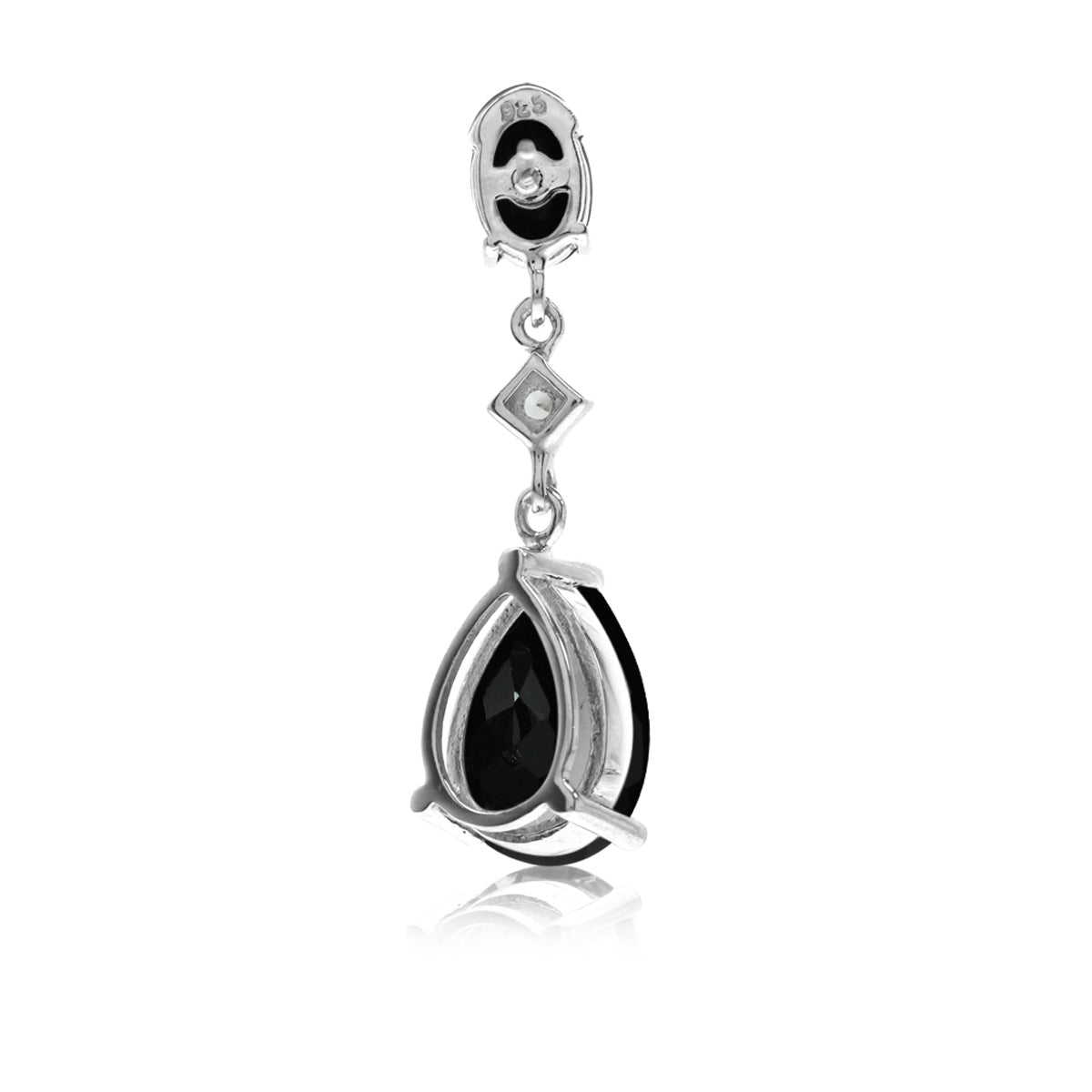 7 Ct Black Onyx and White Topaz 925 Sterling Silver Drop Dangle Stud Post Earrings - Silvershake-store