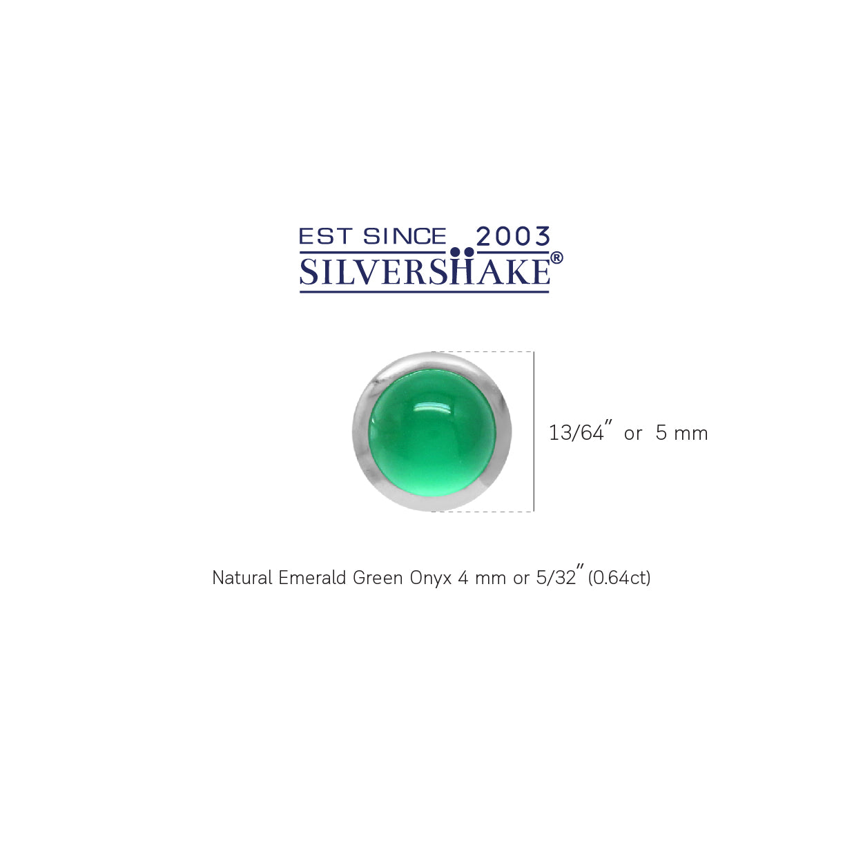 Petite 4mm Round Emerald Green Onyx 925 Sterling Silver Stud Earrings Good for Second or Third Hole - Silvershake-store