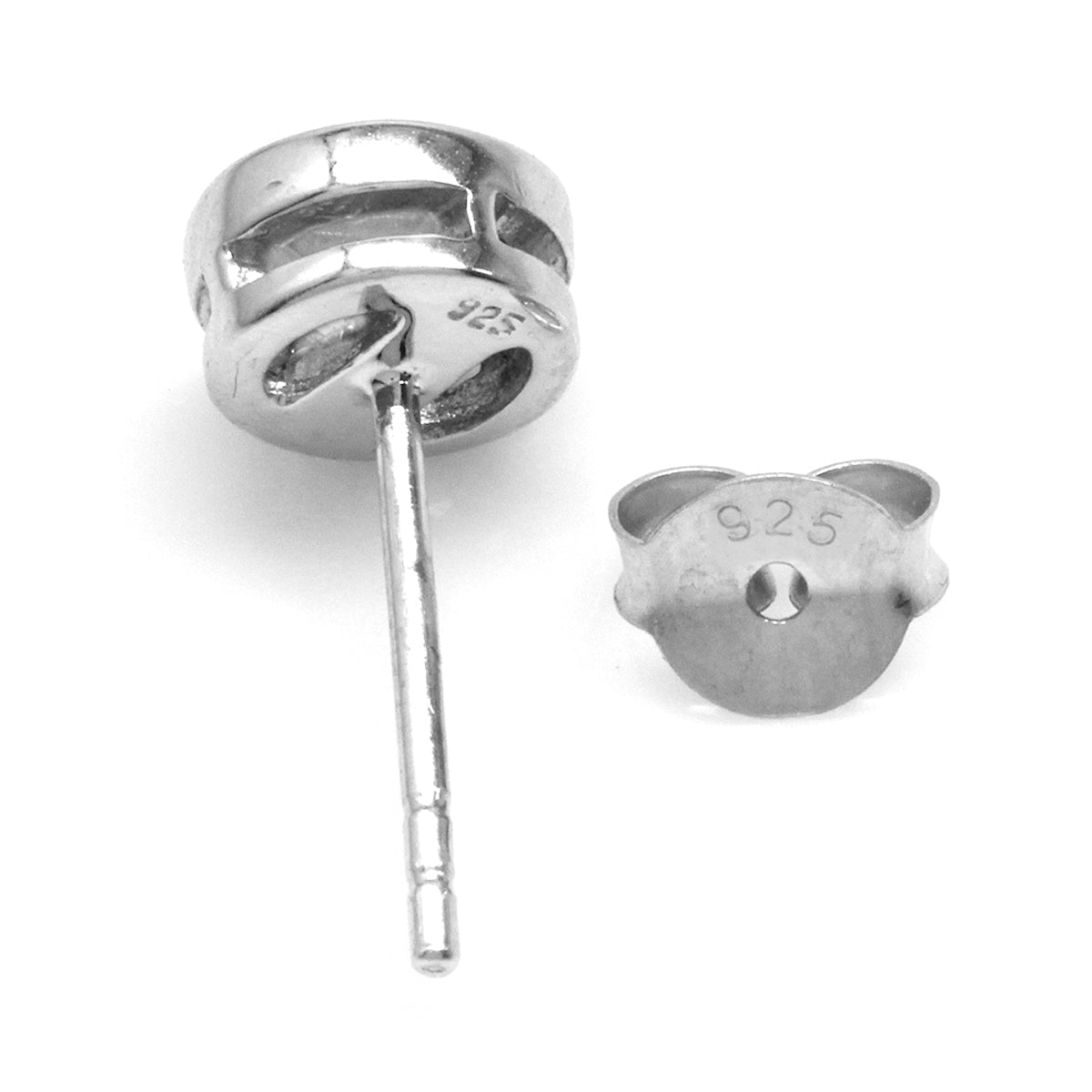 Petite 5 mm Round Created Pink Tourmaline 925 Sterling Silver Bezel Set Stud Earrings for Women Business Attire - Silvershake-store
