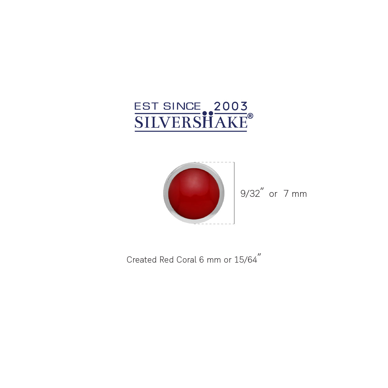 6MM Created Red Coral Inlay 925 Sterling Silver Round Stud Post Earrings Jewelry for Women - Silvershake-store