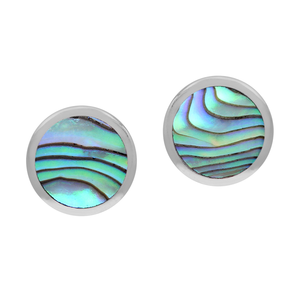 6MM Abalone or Puau Shell Inlay 925 Sterling Silver Round Stud Post Earrings Jewelry for Women - Silvershake-store