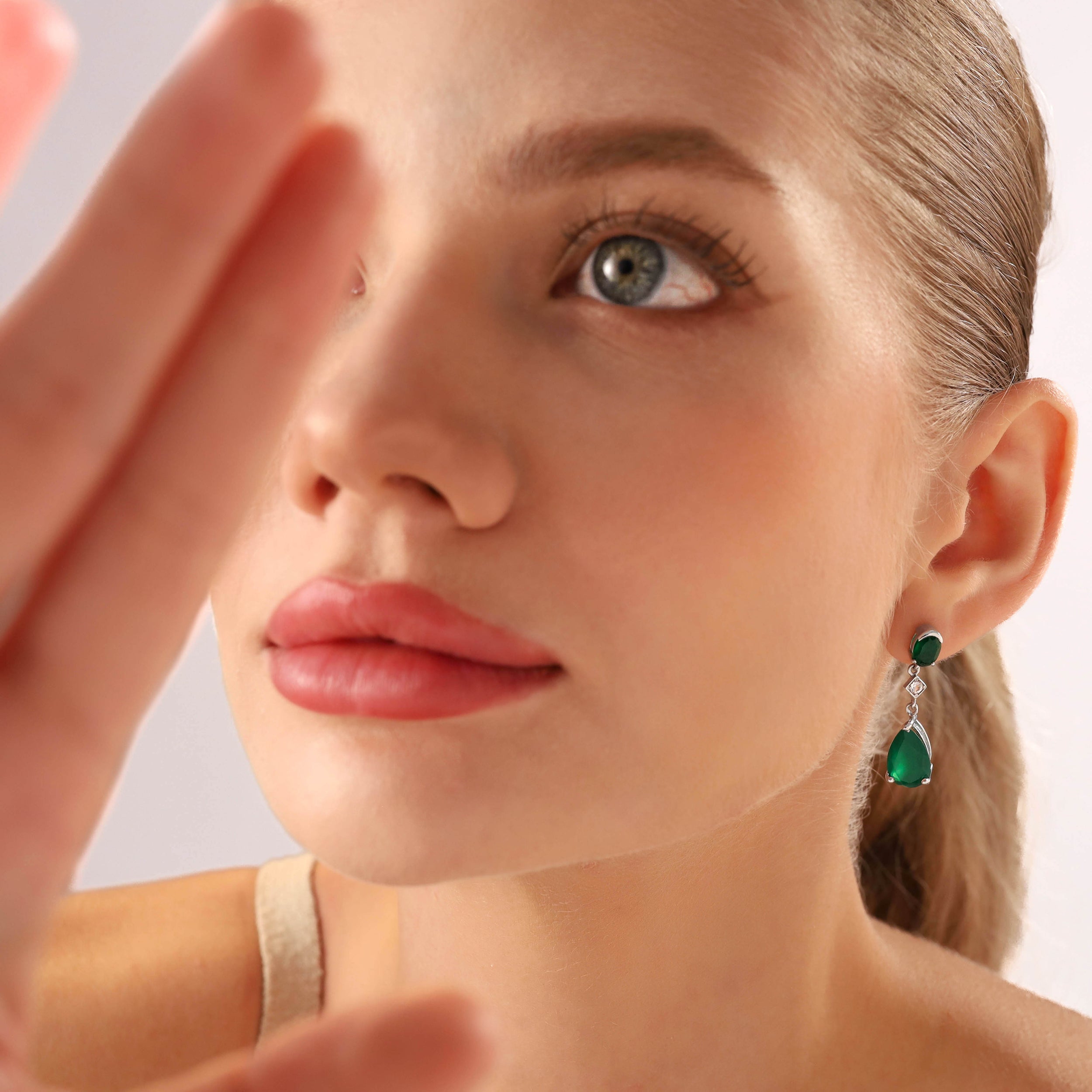 12x8mm Pear Shape Created Blue Sapphire White Gold Plated 925 Sterling Silver Drop Dangle Stud Post Earrings September Gemstone Birthstone