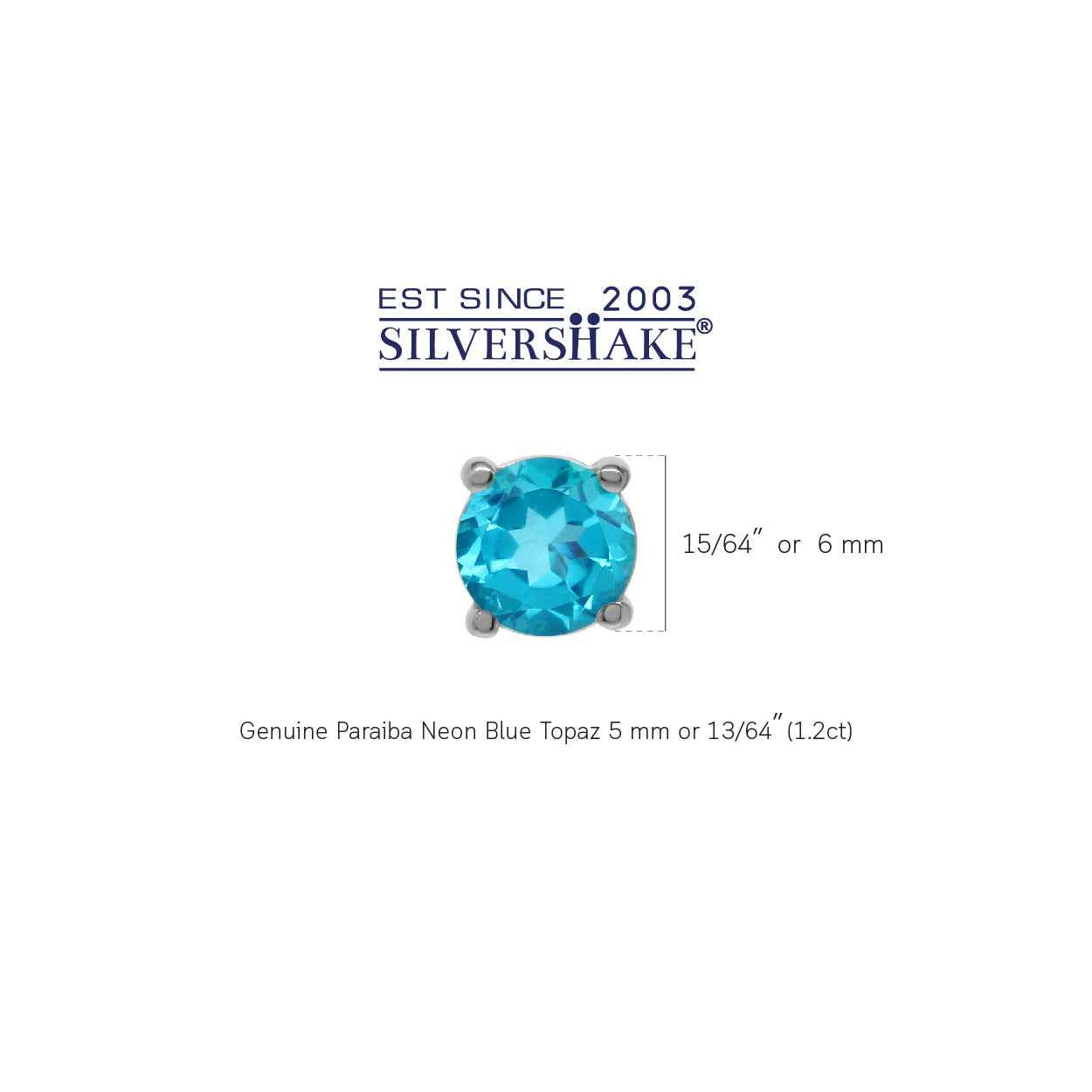 5MM Petite Round Shape Genuine Paraiba Neon Blue Topaz 925 Sterling Silver Stud Gemstone Earrings