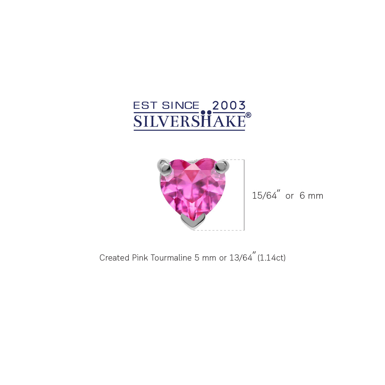 Petite 5MM Created Heart Shape Pink Tourmaline 925 Sterling Silver Stud Gemstone Earrings