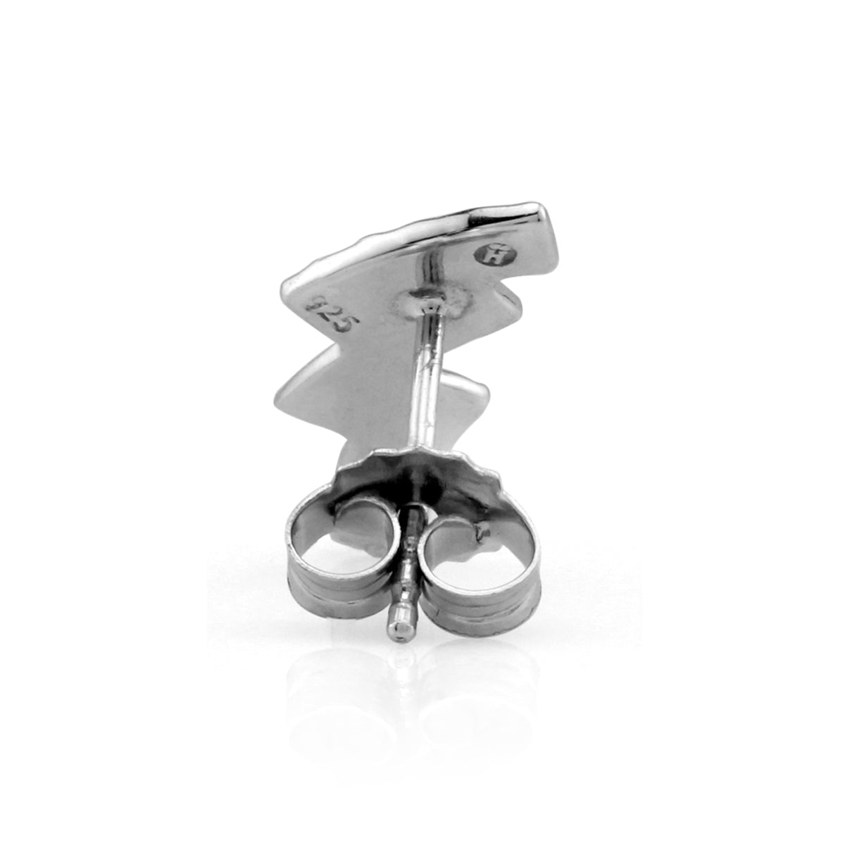 White Gold Plated 925 Sterling Silver Textured Casual Post/Stud Earrings
