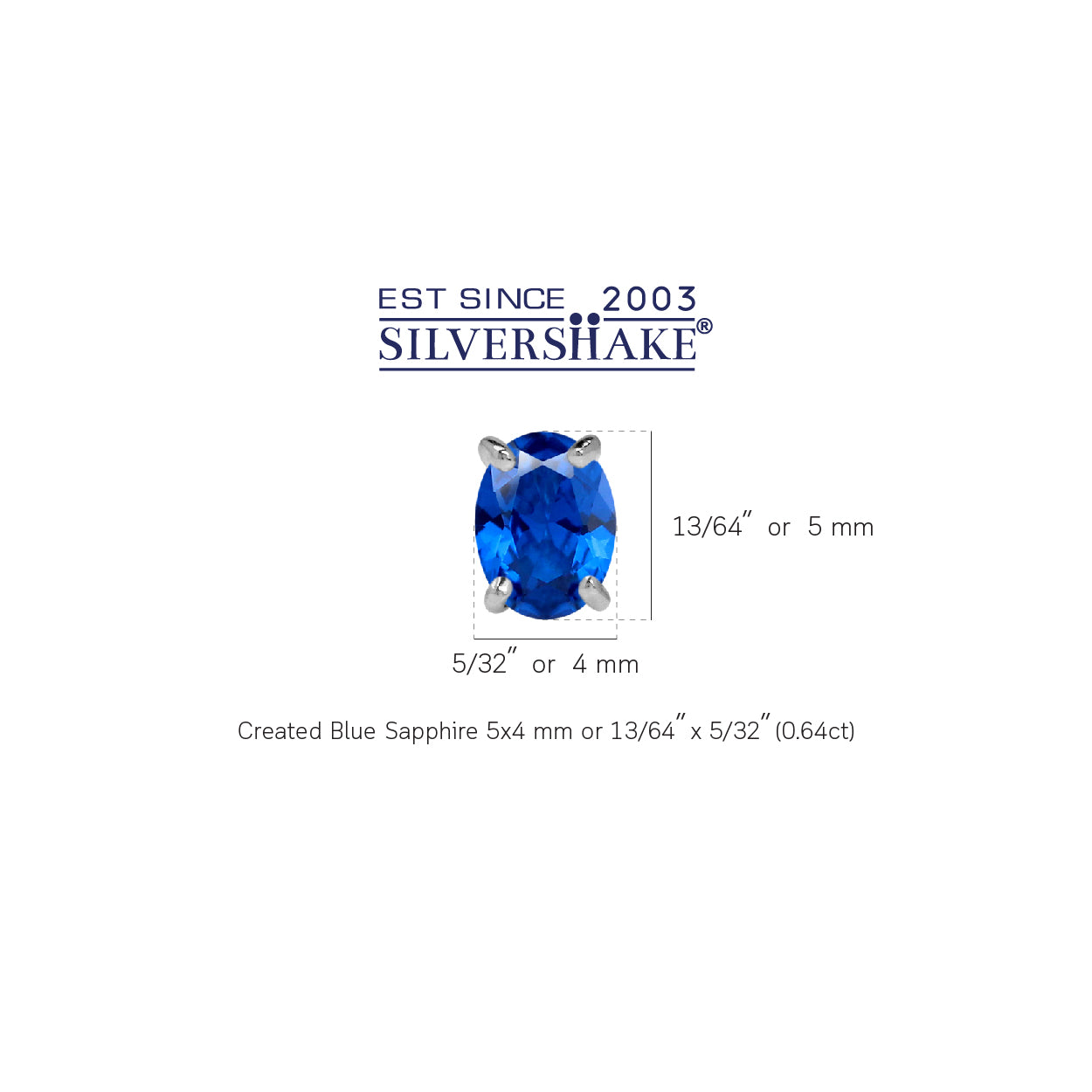 Petite 5X4mm Created Oval Shape Blue Sapphire 925 Sterling Silver Stud Gemstone Earrings silvershake