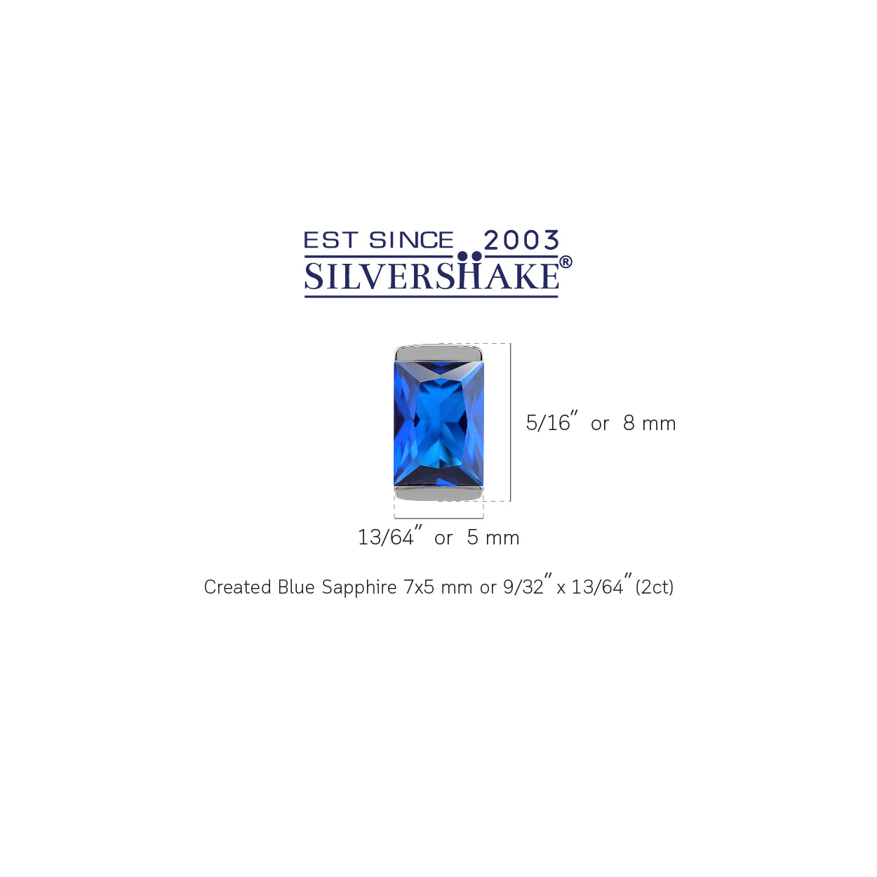 7X5mm Created Baguette Shape Blue Sapphire White Gold Plated 925 Sterling Silver Business Attire Stud Post Earrings