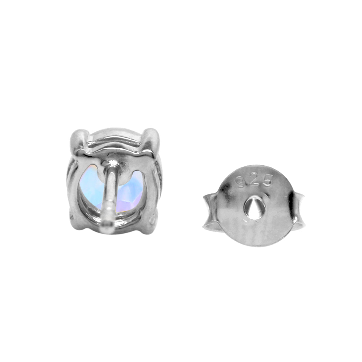 5MM Petite Genuine Round Shape Mercury Mist Aurora Borealis Topaz 925 Sterling Silver Stud Earrings