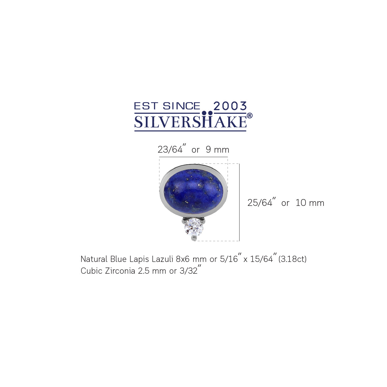 8X6mm Natural Oval Shape Blue Lapis Lazuli White Gold Plated 925 Sterling Silver Business Attire Bezel Set Stud Gemstone Earrings