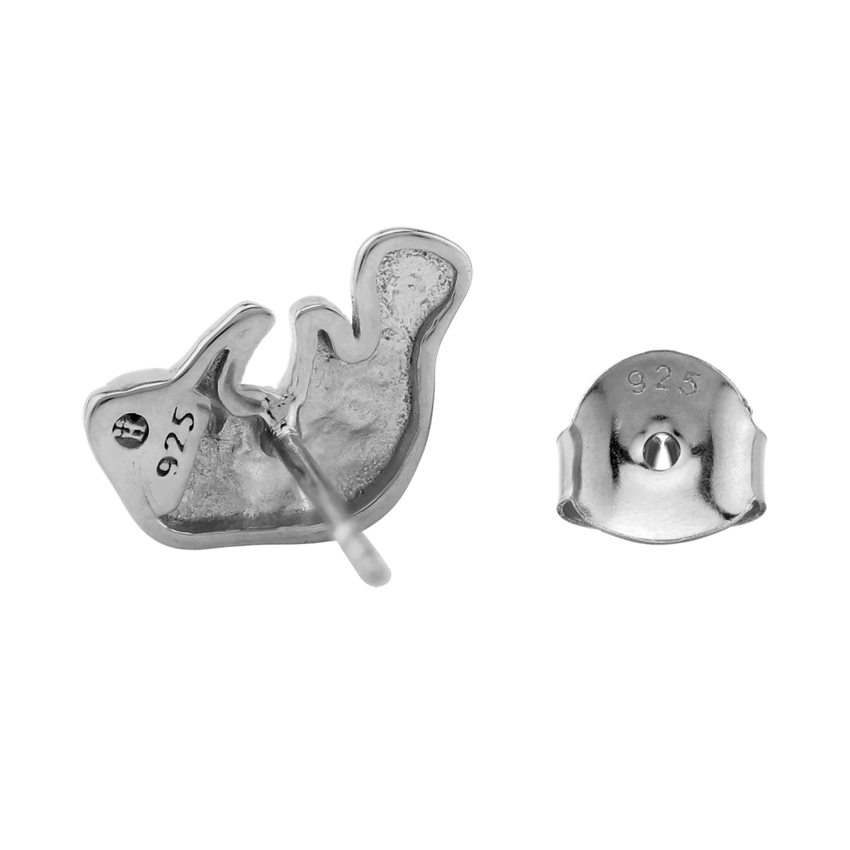 White Gold Plated 925 Sterling Silver Wildlife Manatee Sealife Casual Stud Earrings