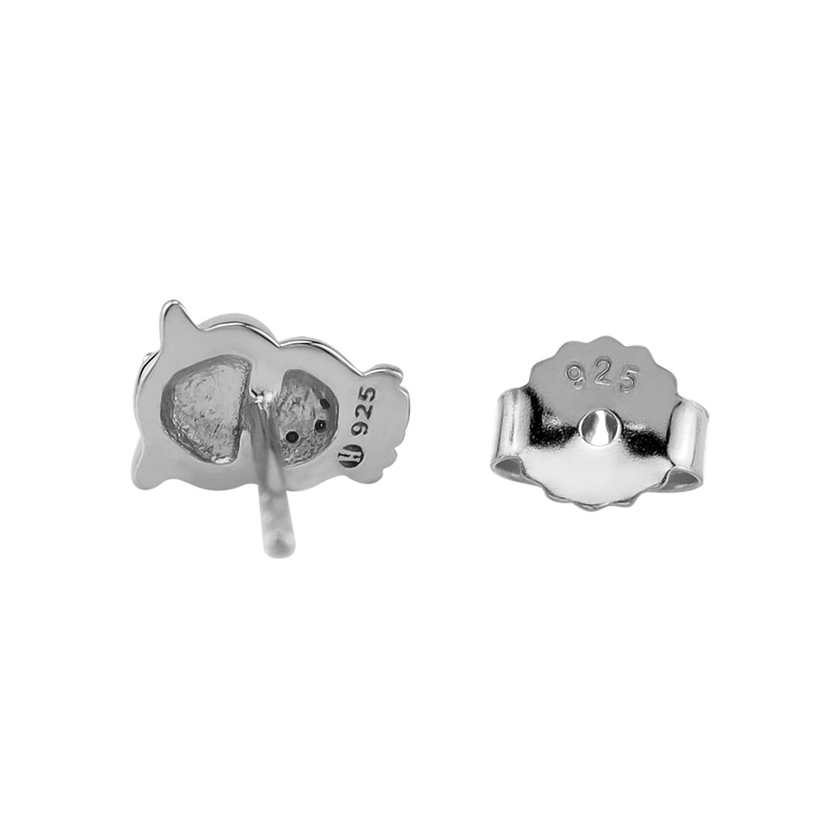 Silvershake Petite Cubic Zirconia White Gold Plated 925 Sterling Silver Wise Owl Casual Stud Earrings April Gemstone Birthstone Jewelry for Women - Silvershake-store
