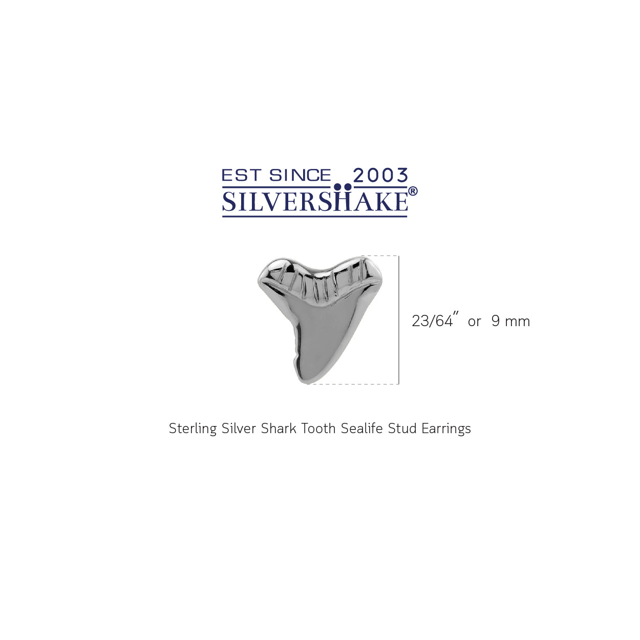 White Gold Plated 925 Sterling Silver Minimalist Shark Tooth Sealife Divers Casual Stud Earrings Jewelry for Women - Silvershake-store