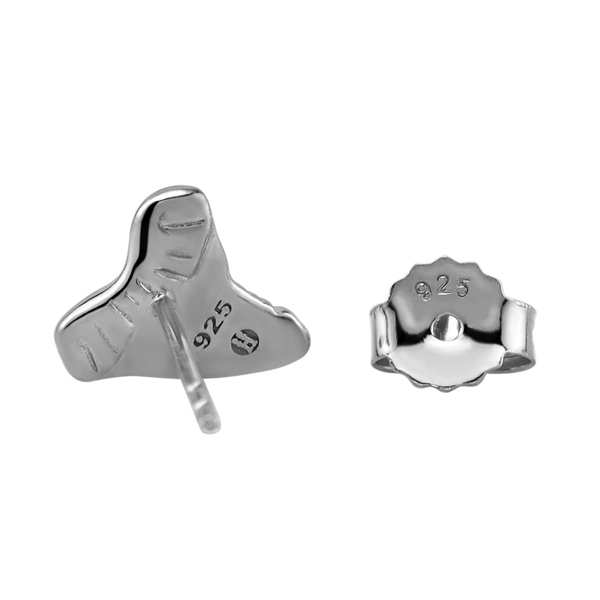 White Gold Plated 925 Sterling Silver Minimalist Shark Tooth Sealife Divers Casual Stud Earrings Jewelry for Women - Silvershake-store